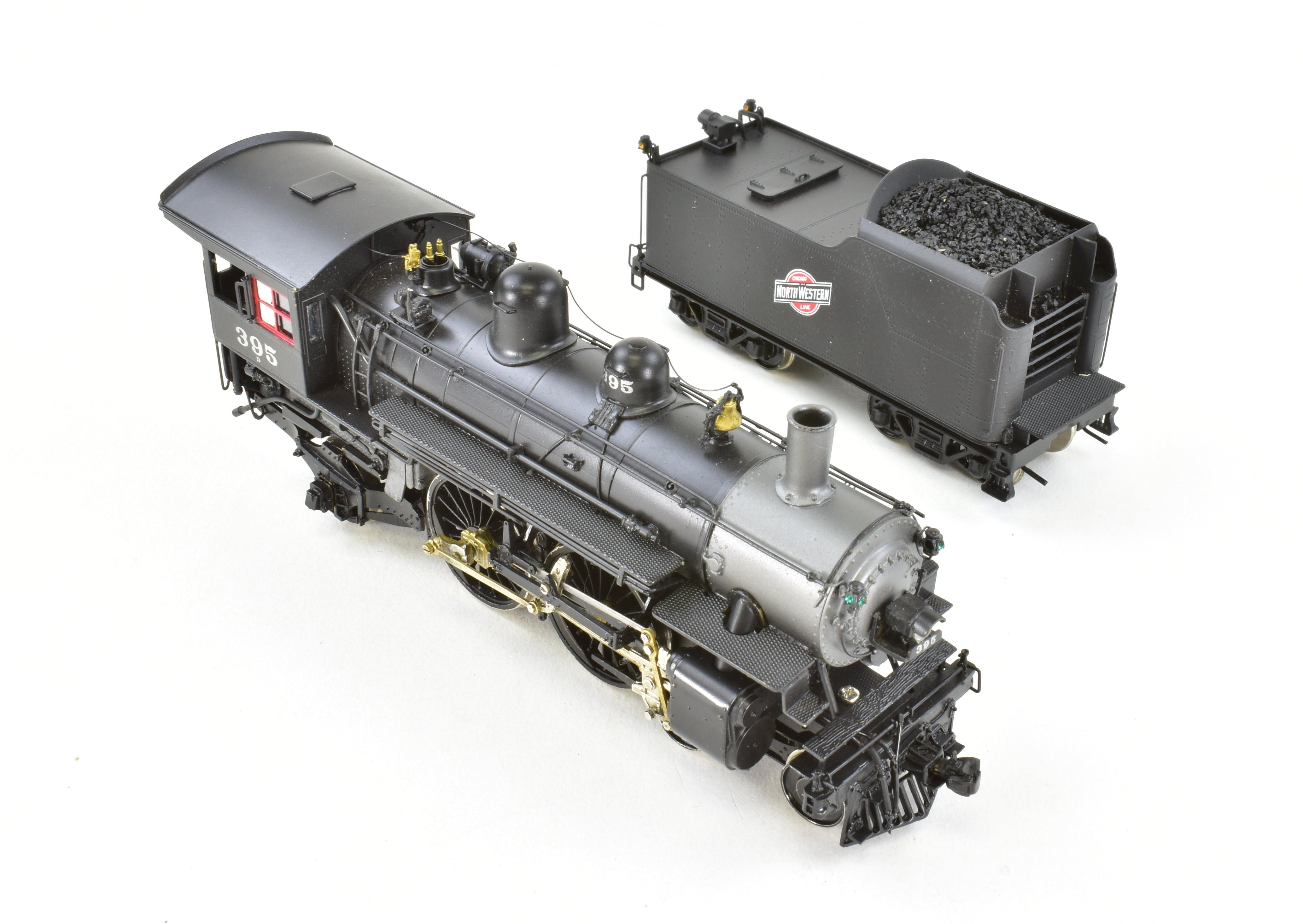 HO Scale Brass Model Train - Overland Models' Chicago & North Western D 4-4-2 Atlantic Professionally Painted Locomotive