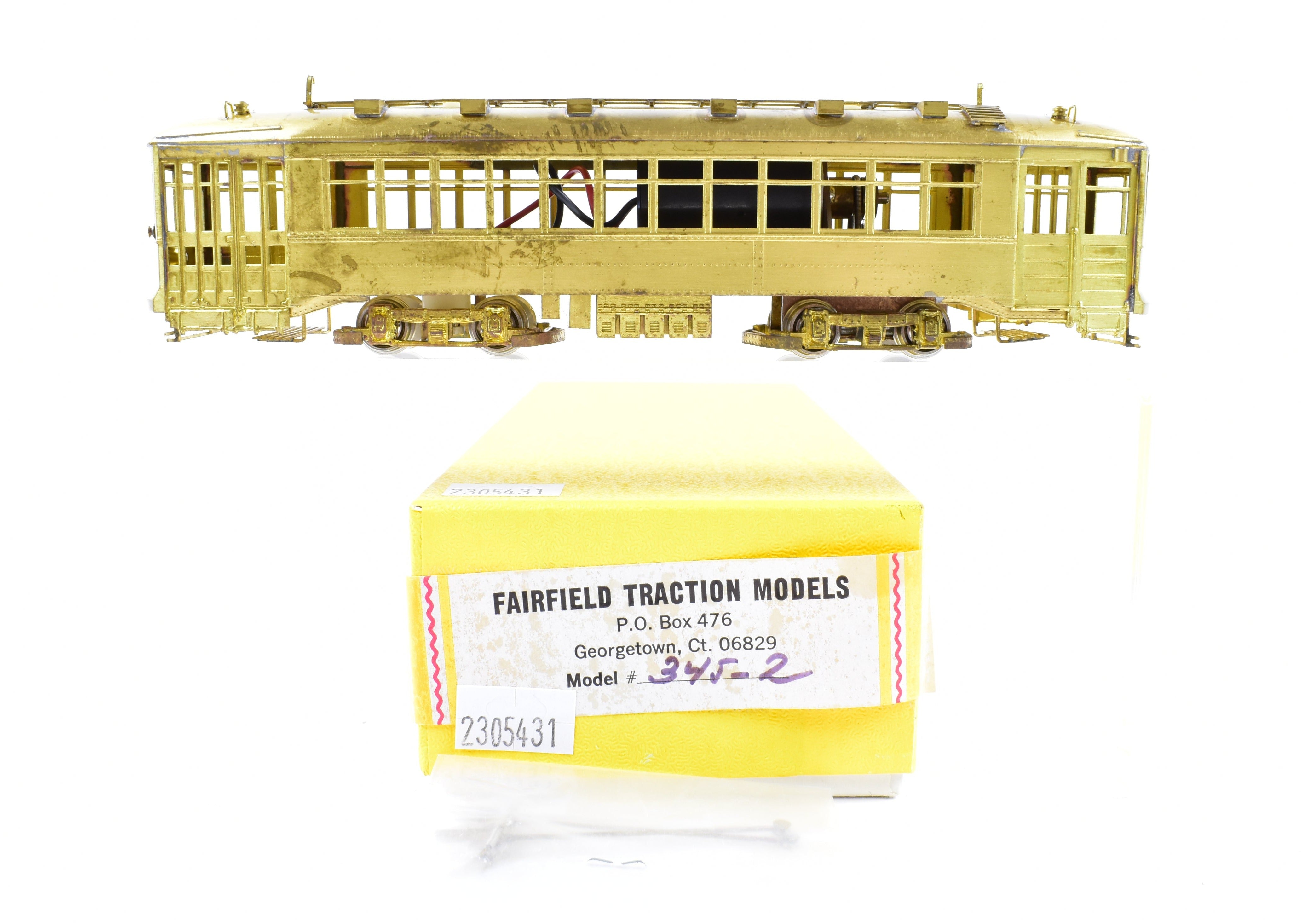 HO Scale Brass Fairfield Traction Models 345-2 CSL - Chicago Surface Lines Two-Man City Trolley Model