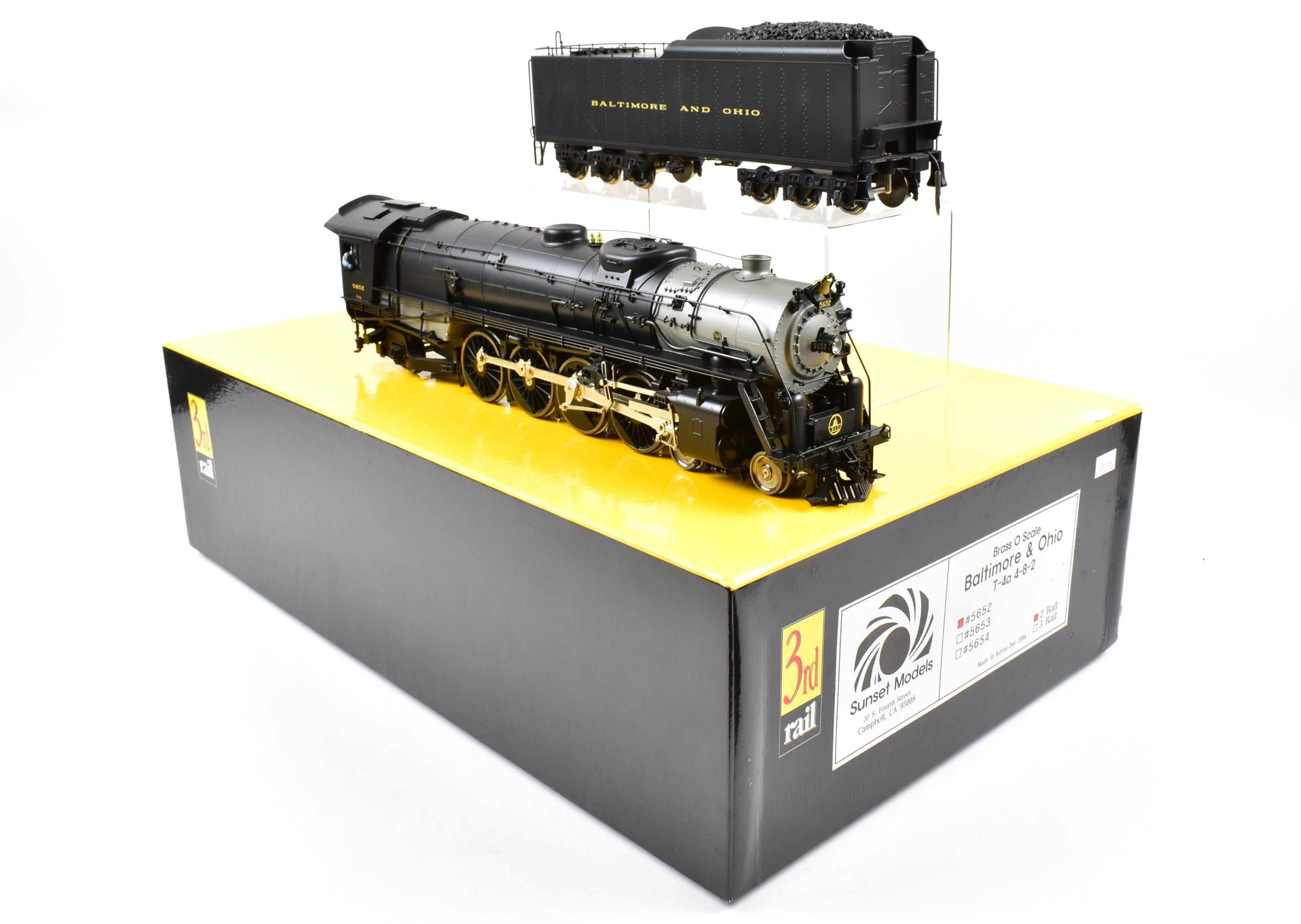 O Scale Brass Model Train - Sunset Models B&O Baltimore and Ohio T4A 4-8-2 FP Locomotive #5652