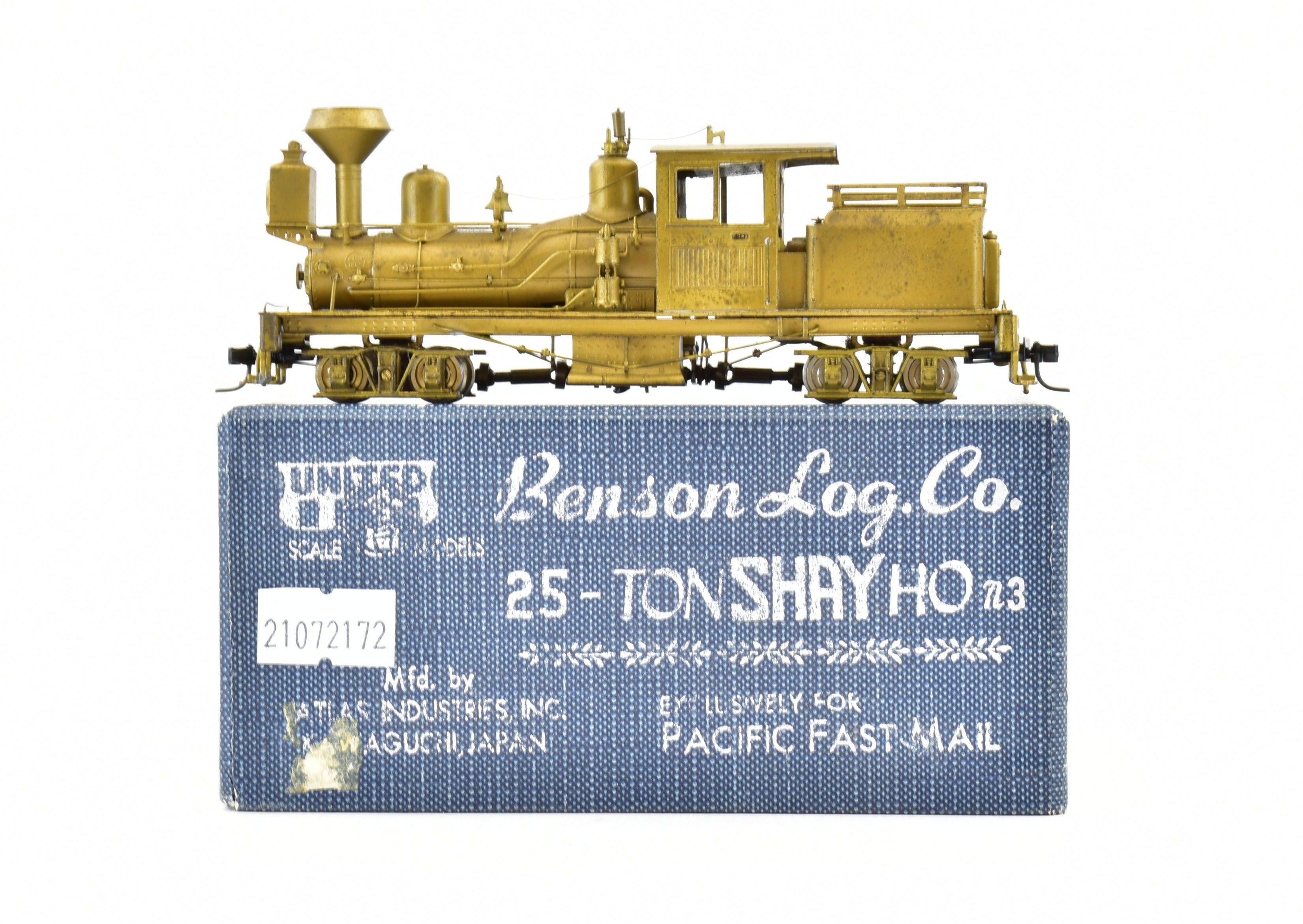 HOn3 Scale Brass PFM - United Benson Logging Co. 2 - Truck 25 - Ton Shay Geared Model Locomotive for Model Train Enthusiasts