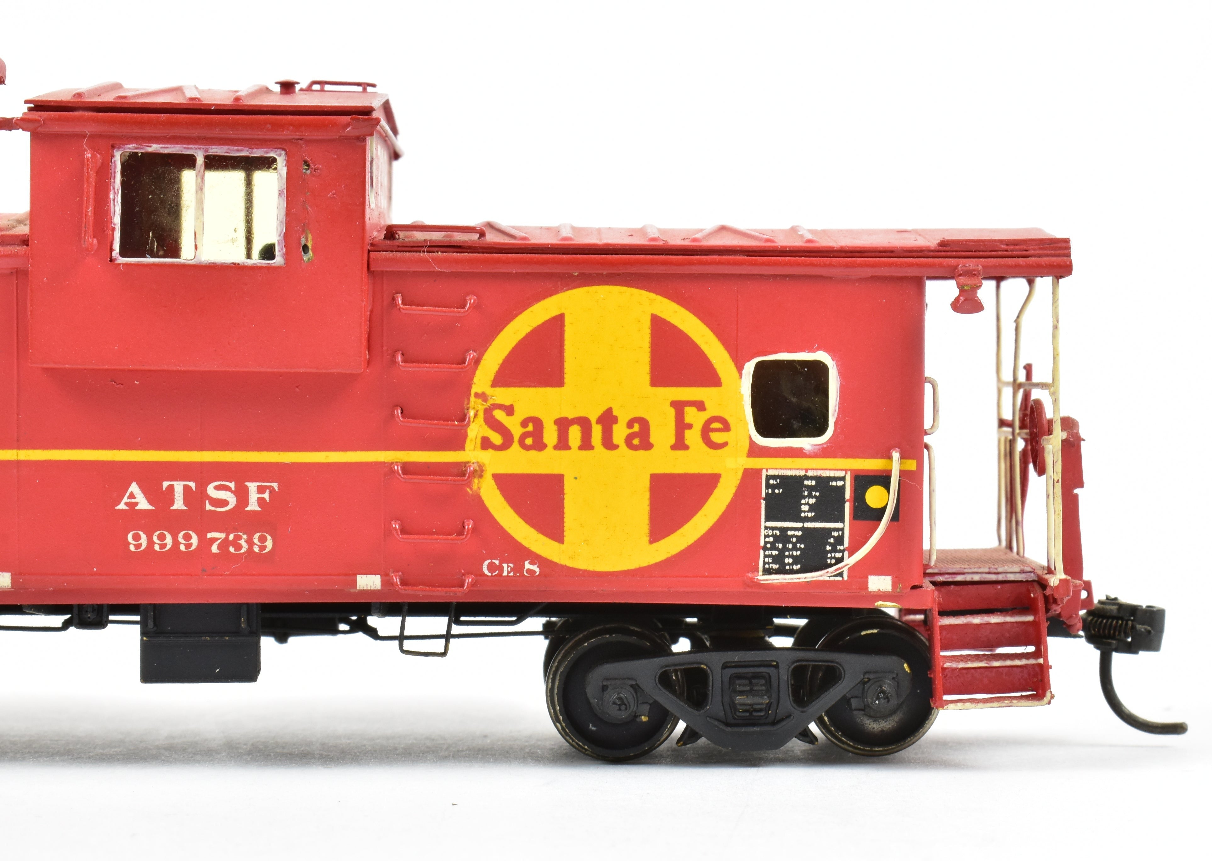 HO Scale Brass OMI - Overland Models, Inc. AT&SF - Santa Fe Wide-Vision Ce-6 and Ce-8 Caboose Model with CP No. 999730
