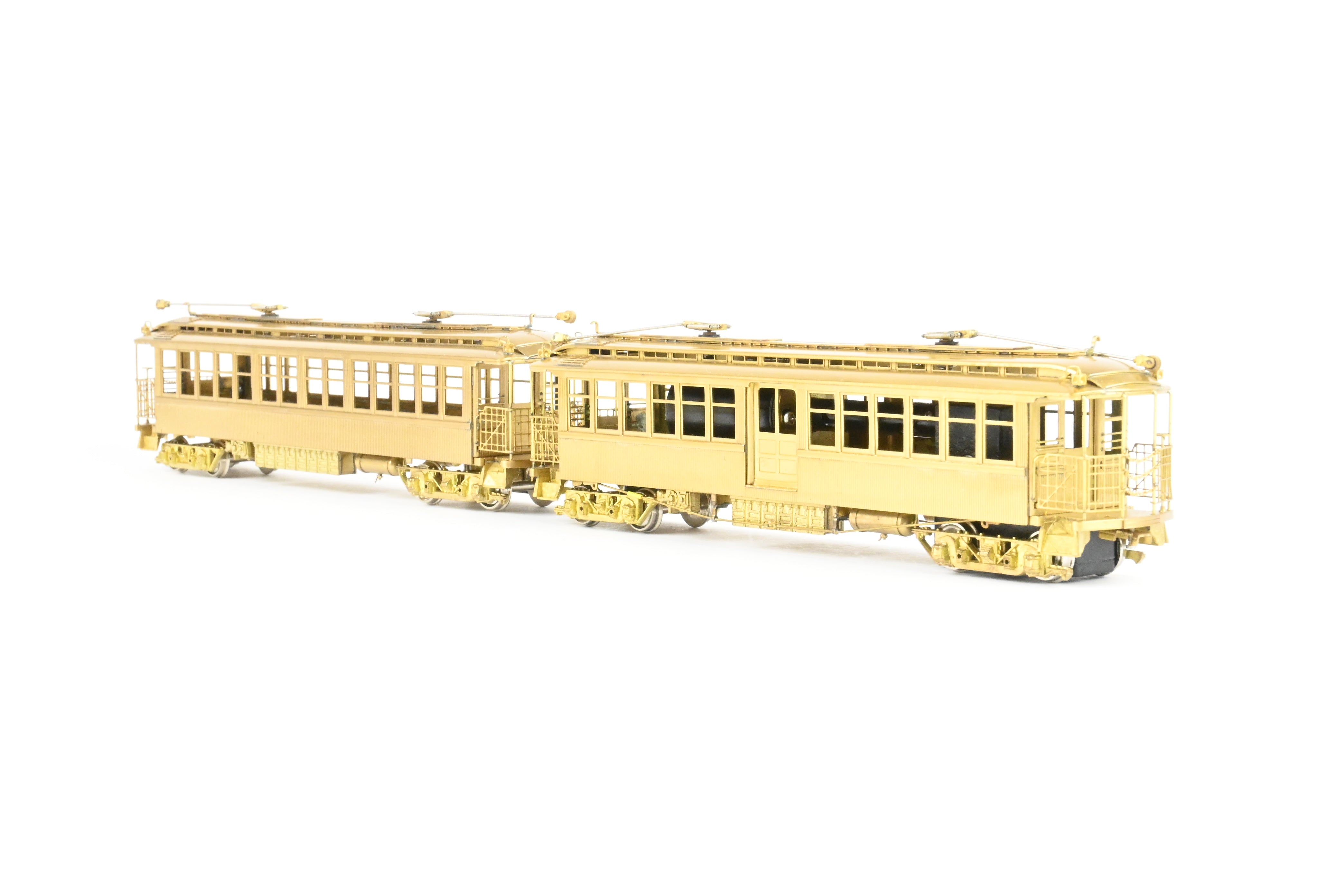 High - Quality HO Scale Brass Model Train Set by WP Car Corp. - Brooklyn Rapid Transit/Brooklyn Union Elevated 1200 Equipped with Trolley Poles