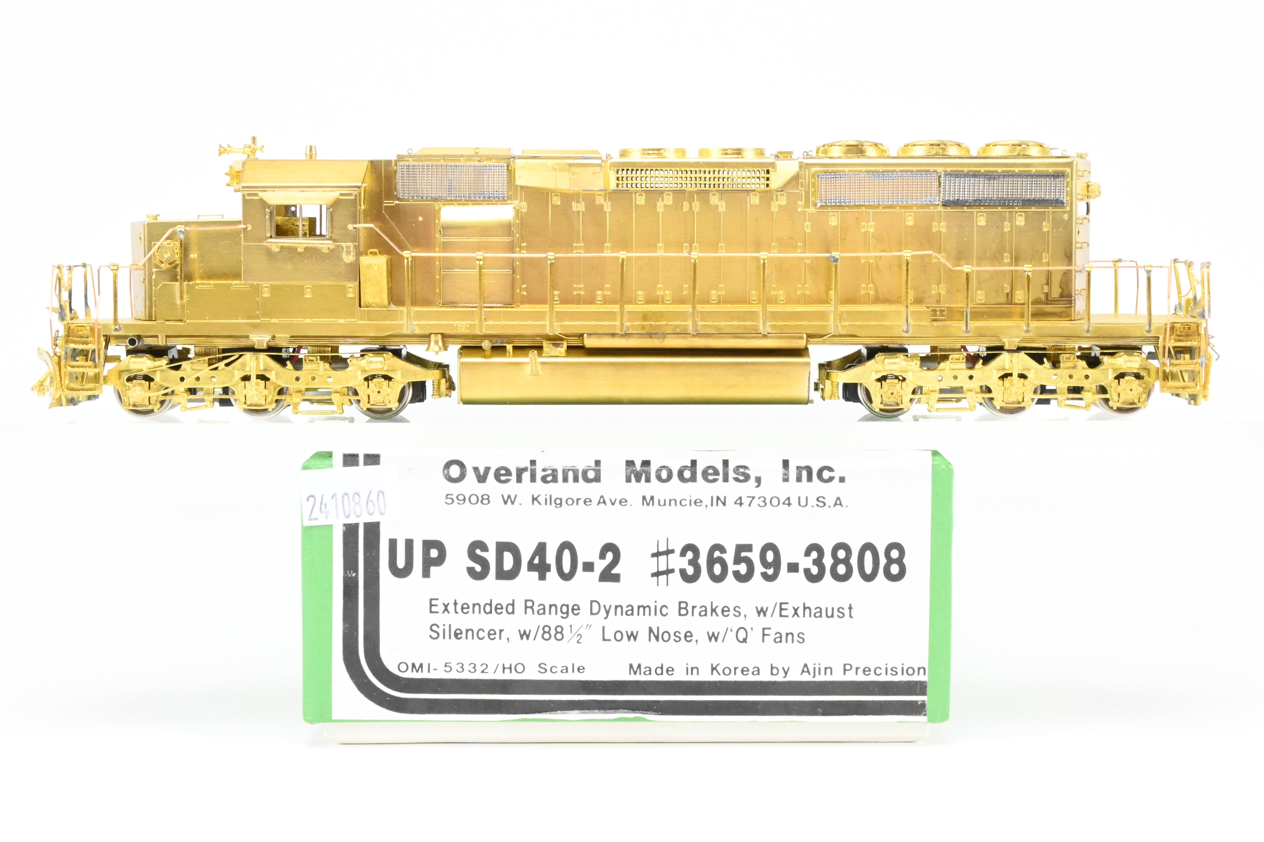 HO Scale Brass Model Train - Overland Models Inc. Union Pacific EMD SD40 - 2 Locomotive with Road Numbers 3659 - 3808