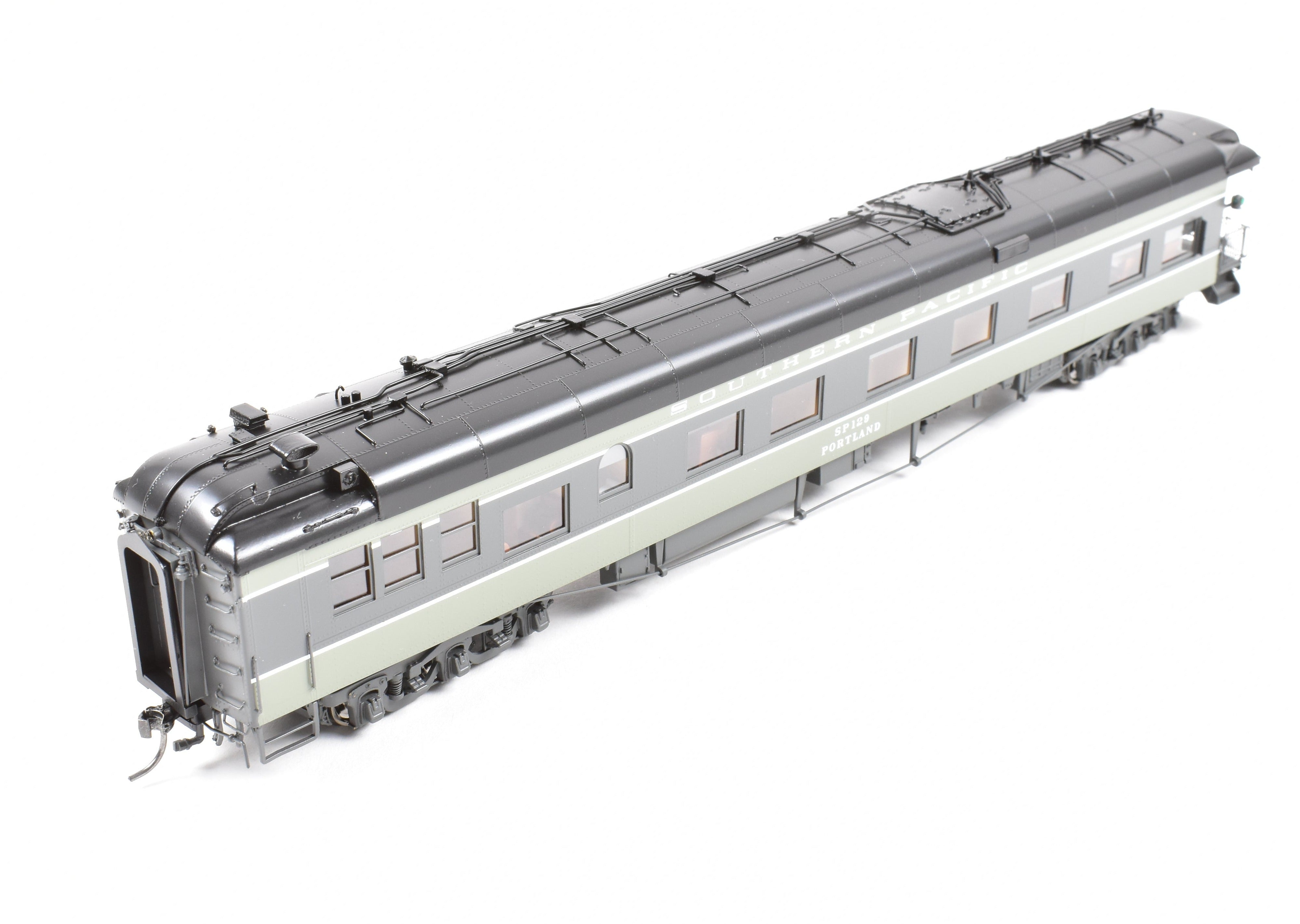 HO Scale New Brass Business Car: Southern Pacific #129 Two-Tone Grey