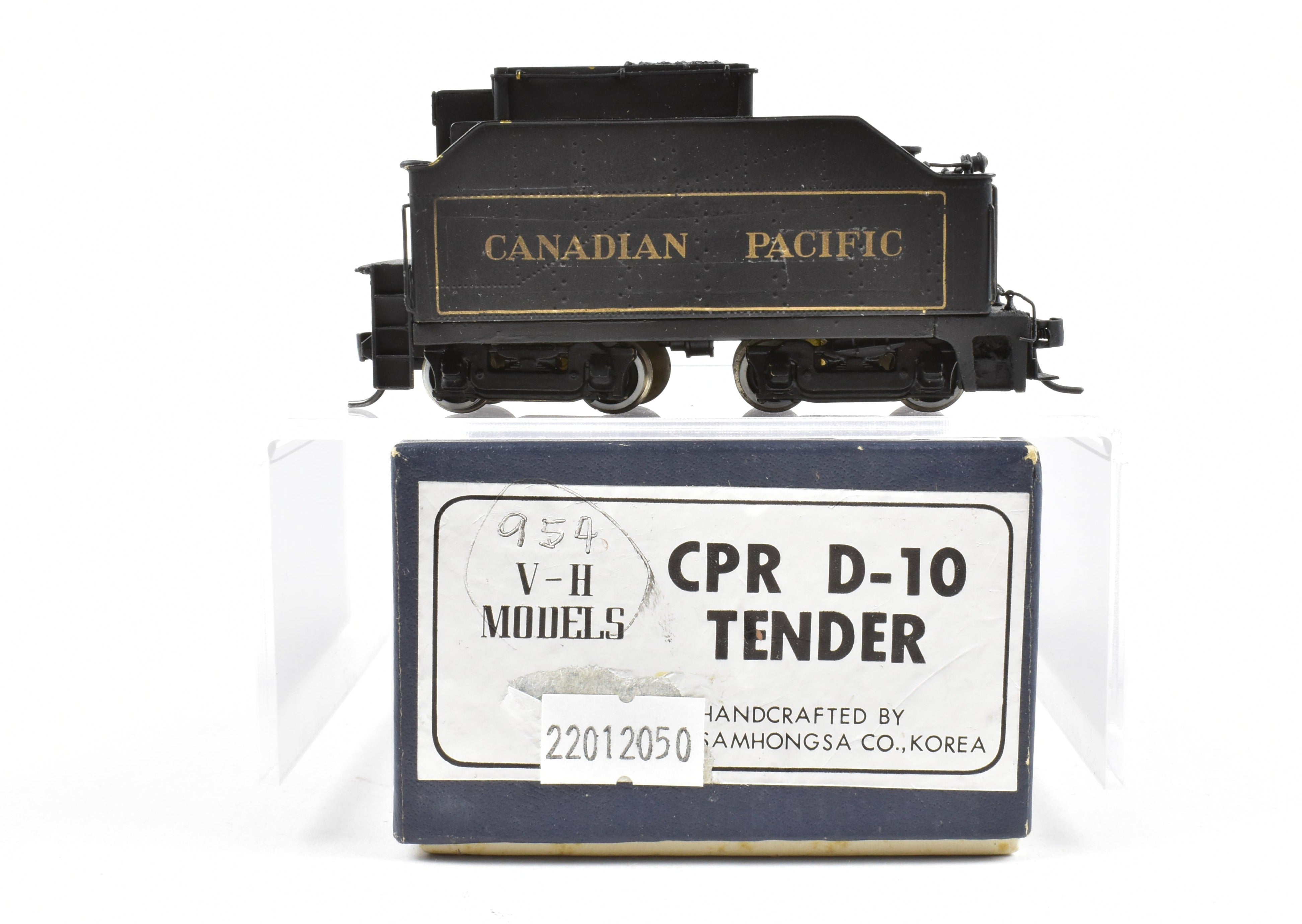 HO Scale Custom Painted Brass Van Hobbies CPR Canadian Pacific D - 10 Tender Only