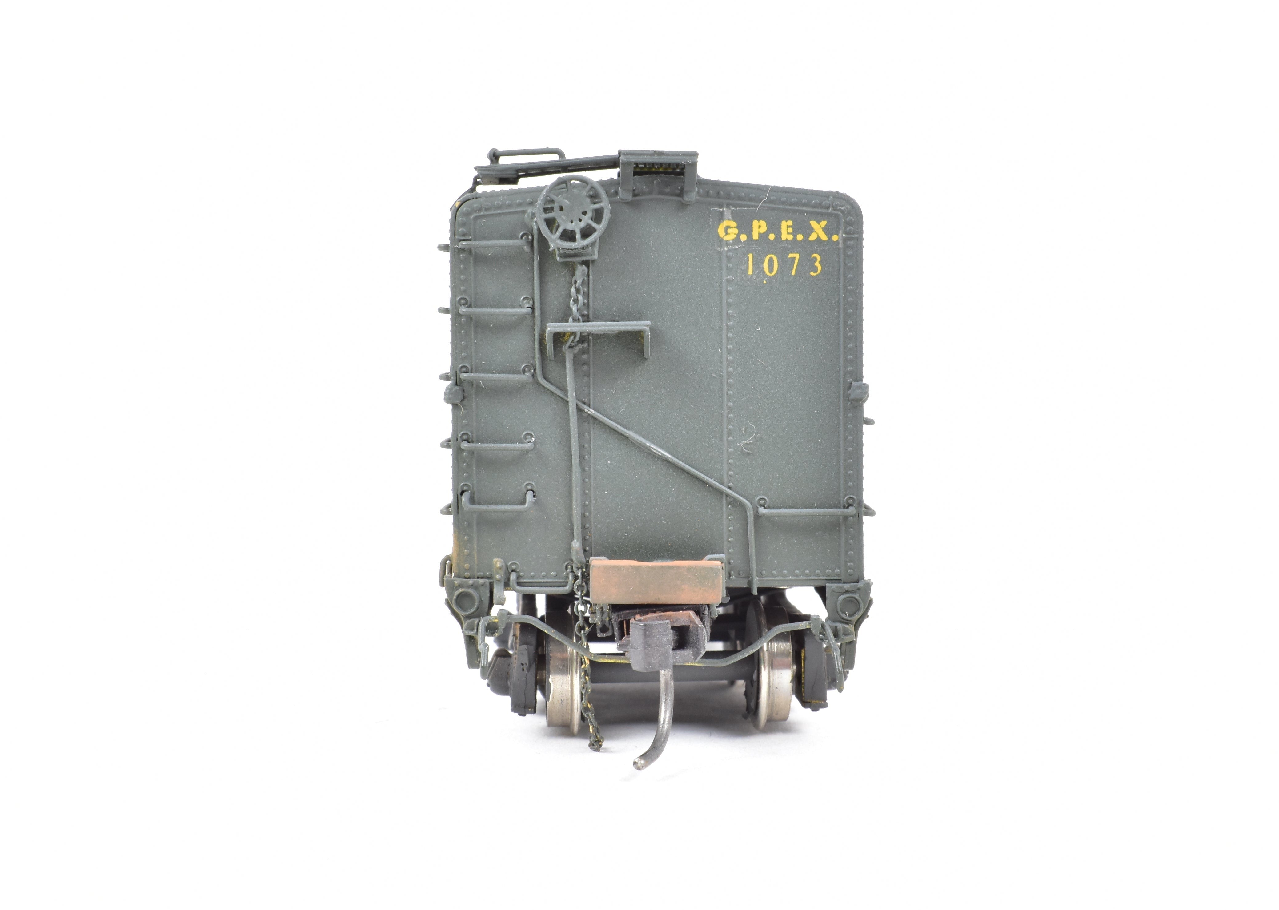 HO Scale Brass Milk Tank Car Model by Overland Models, Inc. (OMI) - Various Roads 40'6 GPEX 1073 Pfaudler, Lighted and Weathered for Realistic Display
