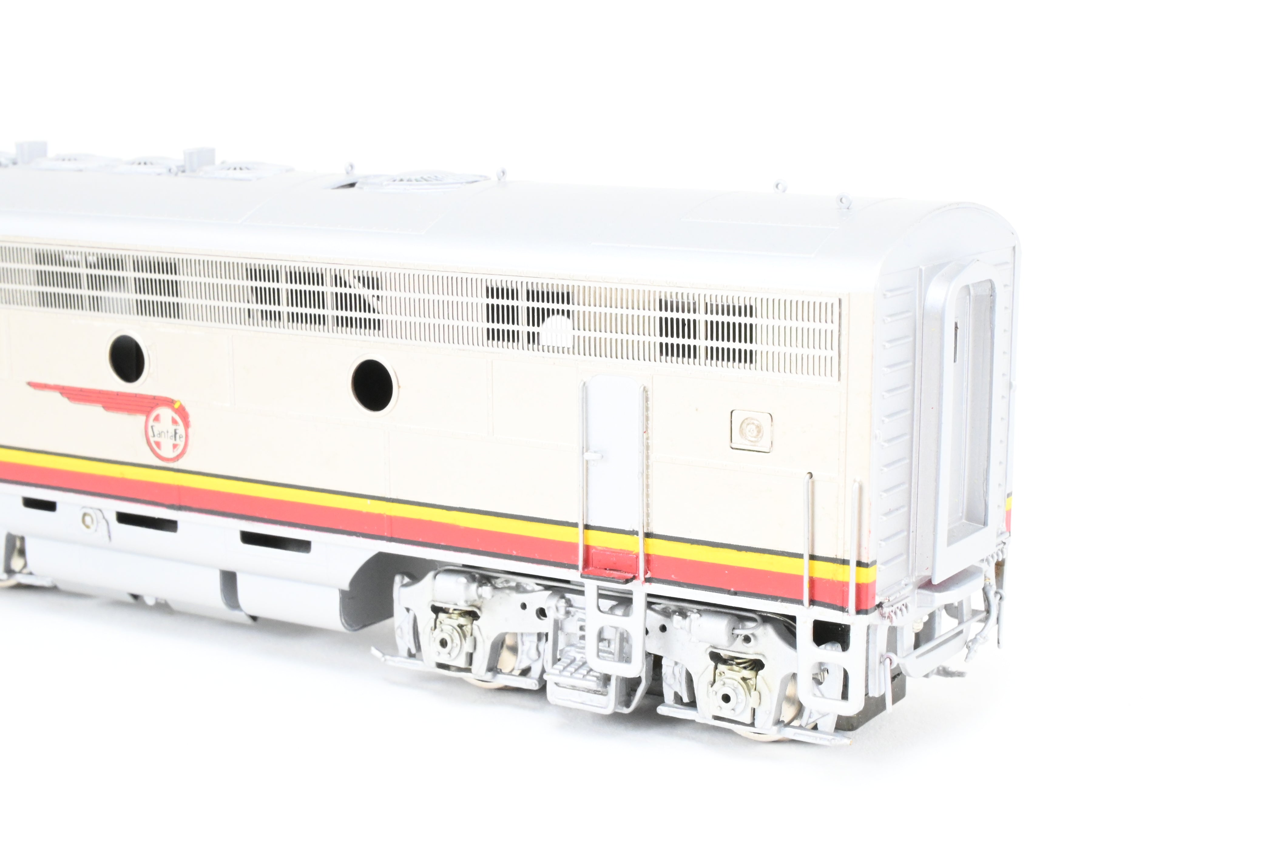 HO Scale Brass Model Train Oriental Limited ATSF - Santa Fe EMD F7 Phase II 1500 HP A/B/B/A Set with Factory Plated and Painted Finish