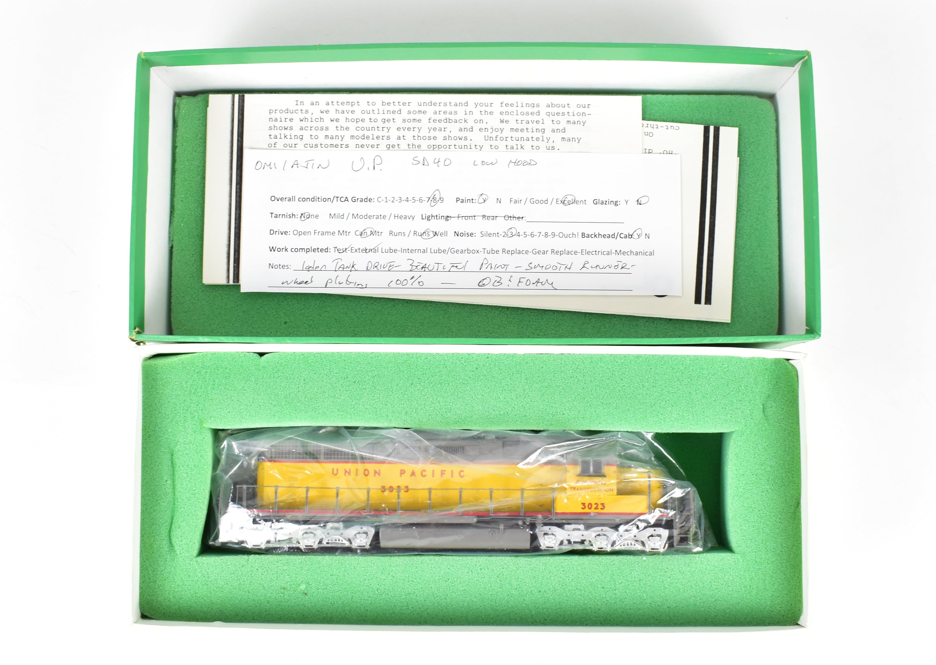 HO Scale Brass UP Union Pacific EMD SD40 Low Hood Custom Painted #3004 by Overland Models