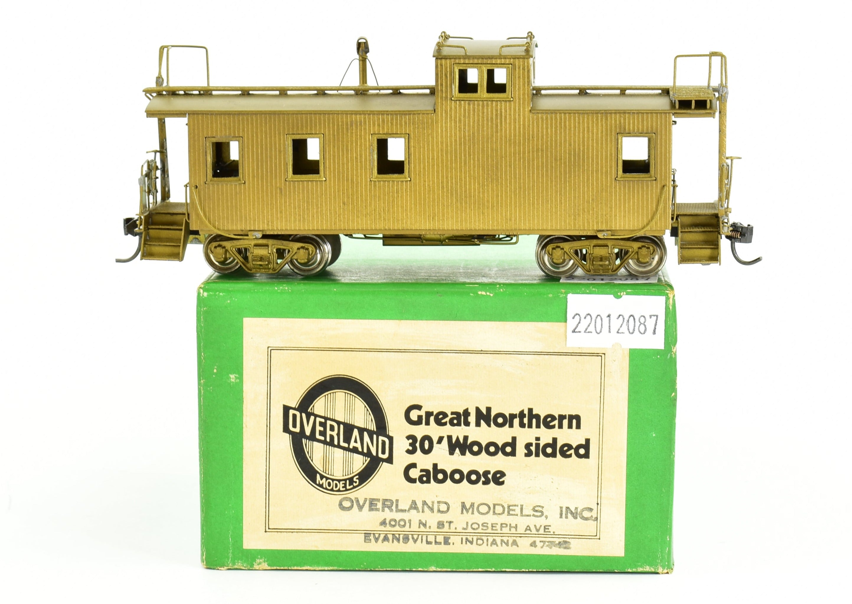 HO Scale Brass Model Railroad Caboose by OMI - Overland Models, Inc. Representing Great Northern's 30 - Foot Wood - Sided Design