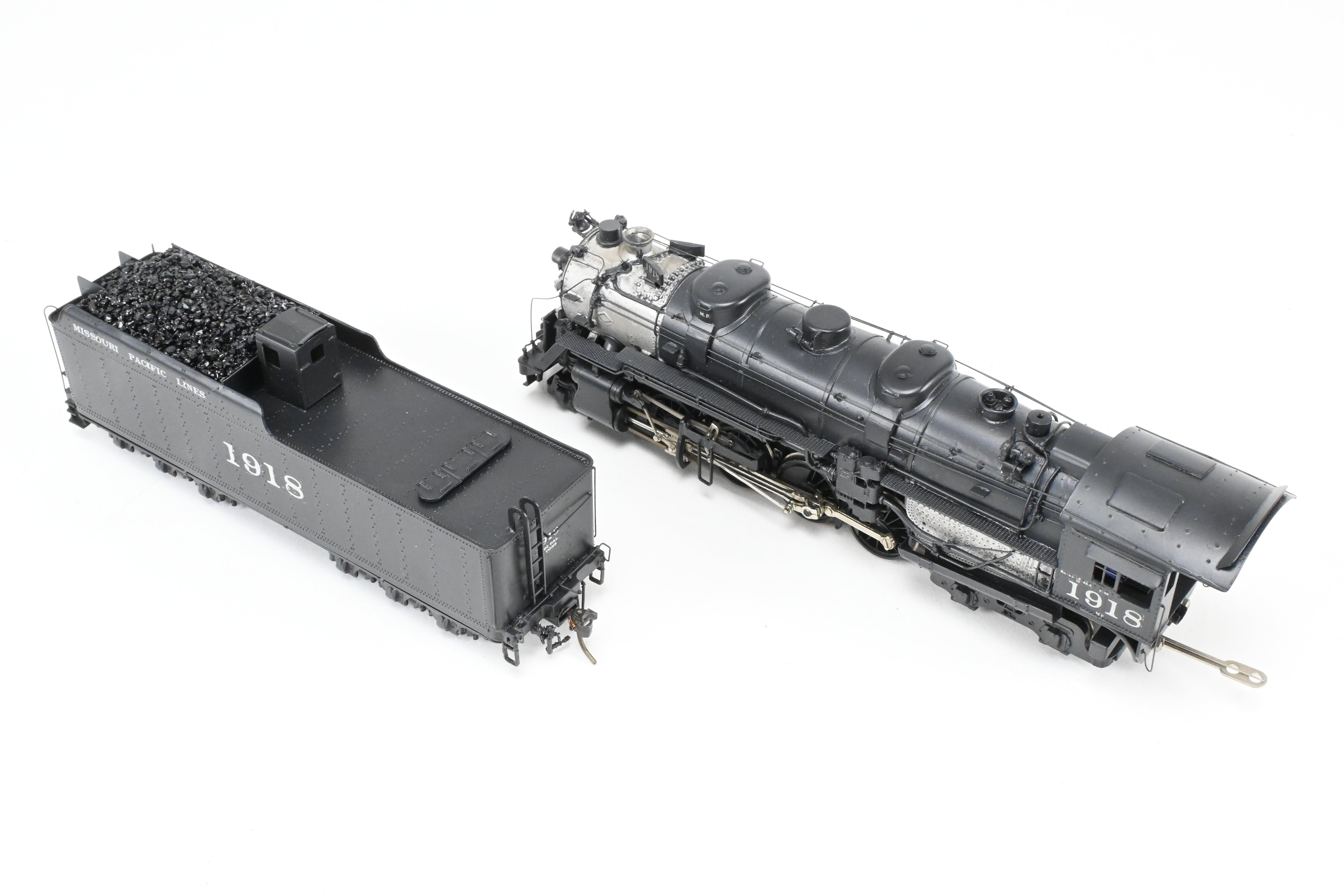 Exquisite HO Scale Brass Custom-Made Joe G. Collias Scratch Built Missouri Pacific Berkshire 2-8-4 Locomotive Model No. 1918, a One-of-a-Kind Collector's Item from 1918