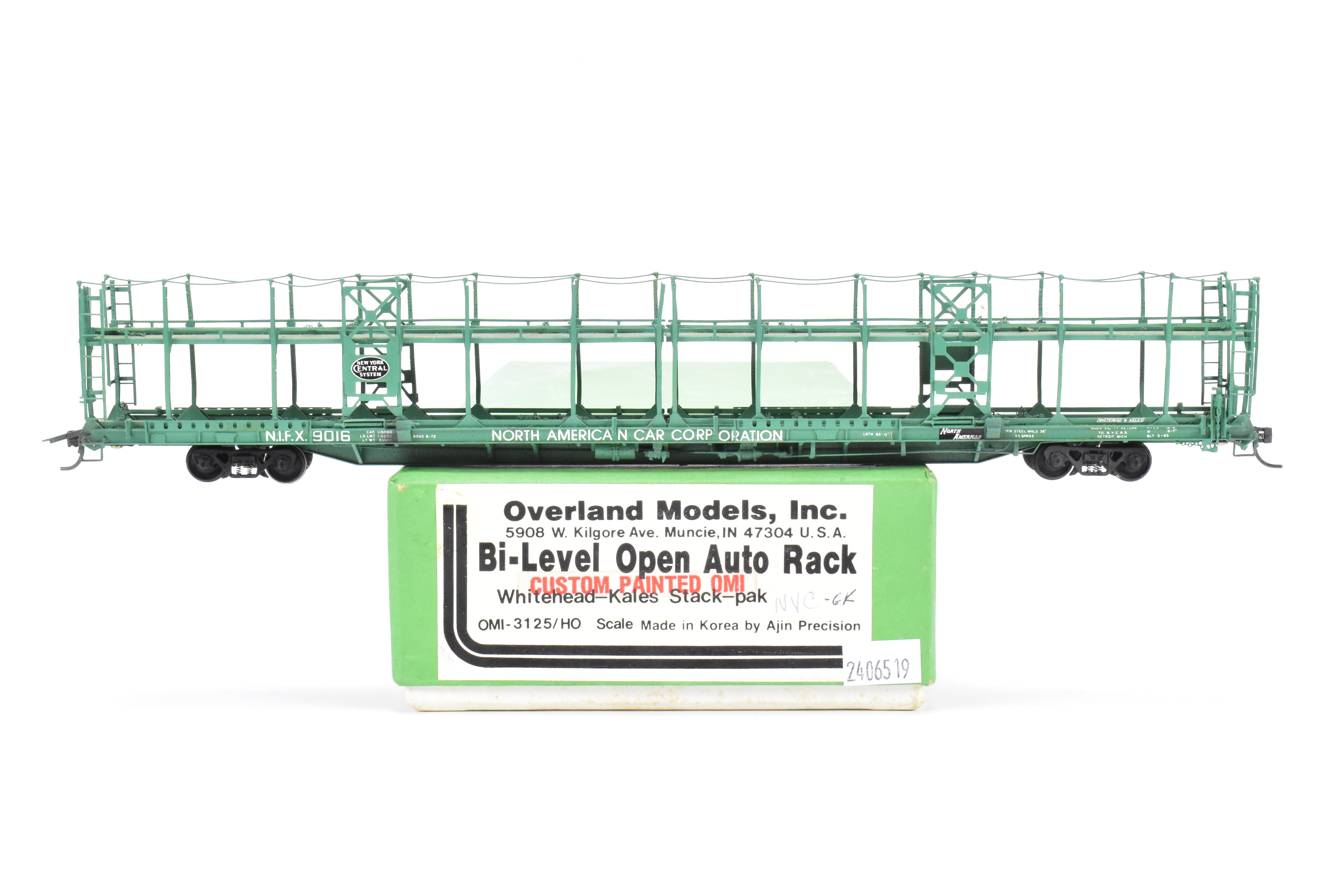 HO Brass OMI NYC - New York Central Bi - Level Auto Rack Factory - Painted NIFX Model