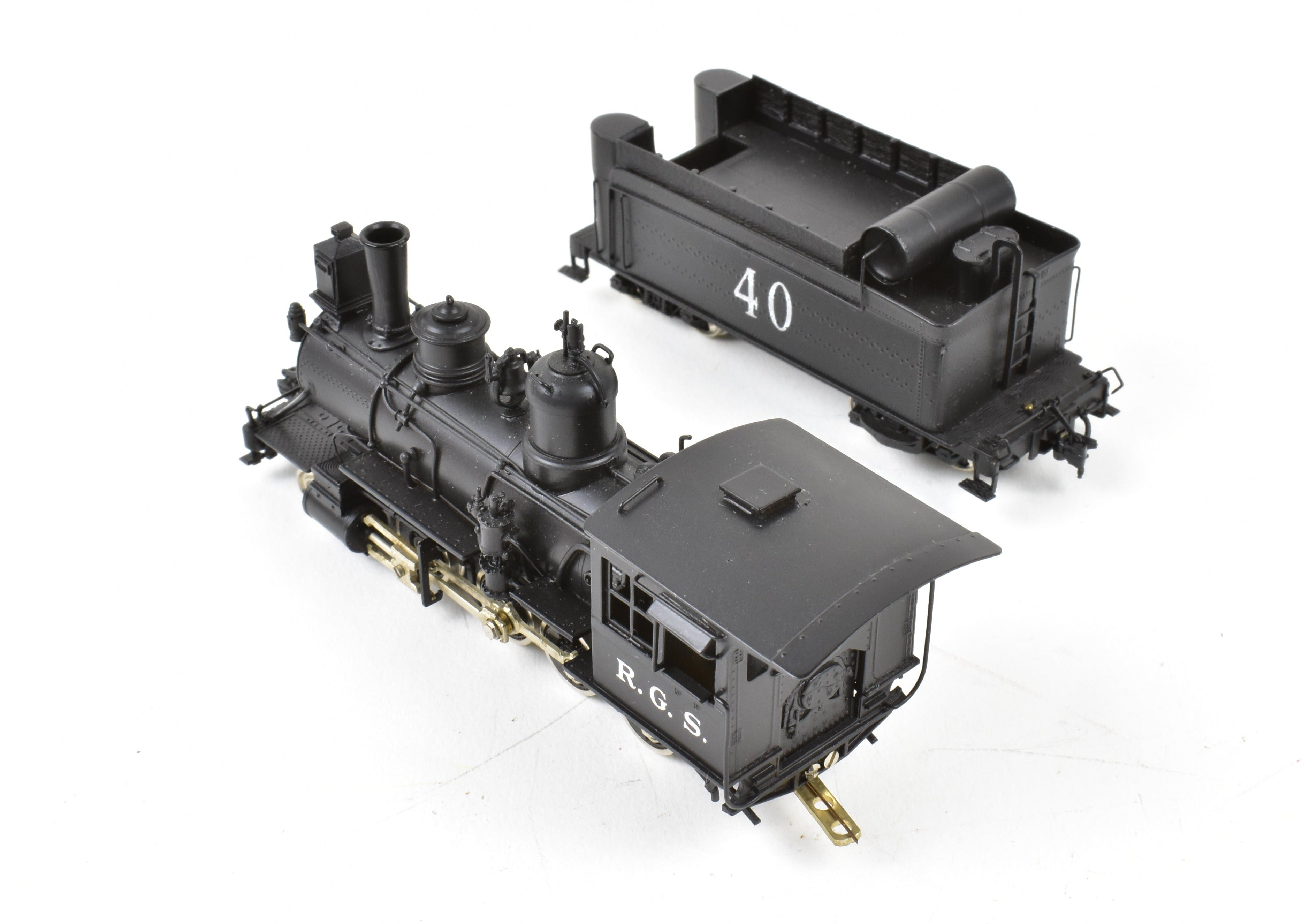 HOn3 Scale Brass Model Train - Key Imports RGS Rio Grande Southern C - 19 No. 40 2 - 8 - 0 Consolidation Factory - Painted Replica