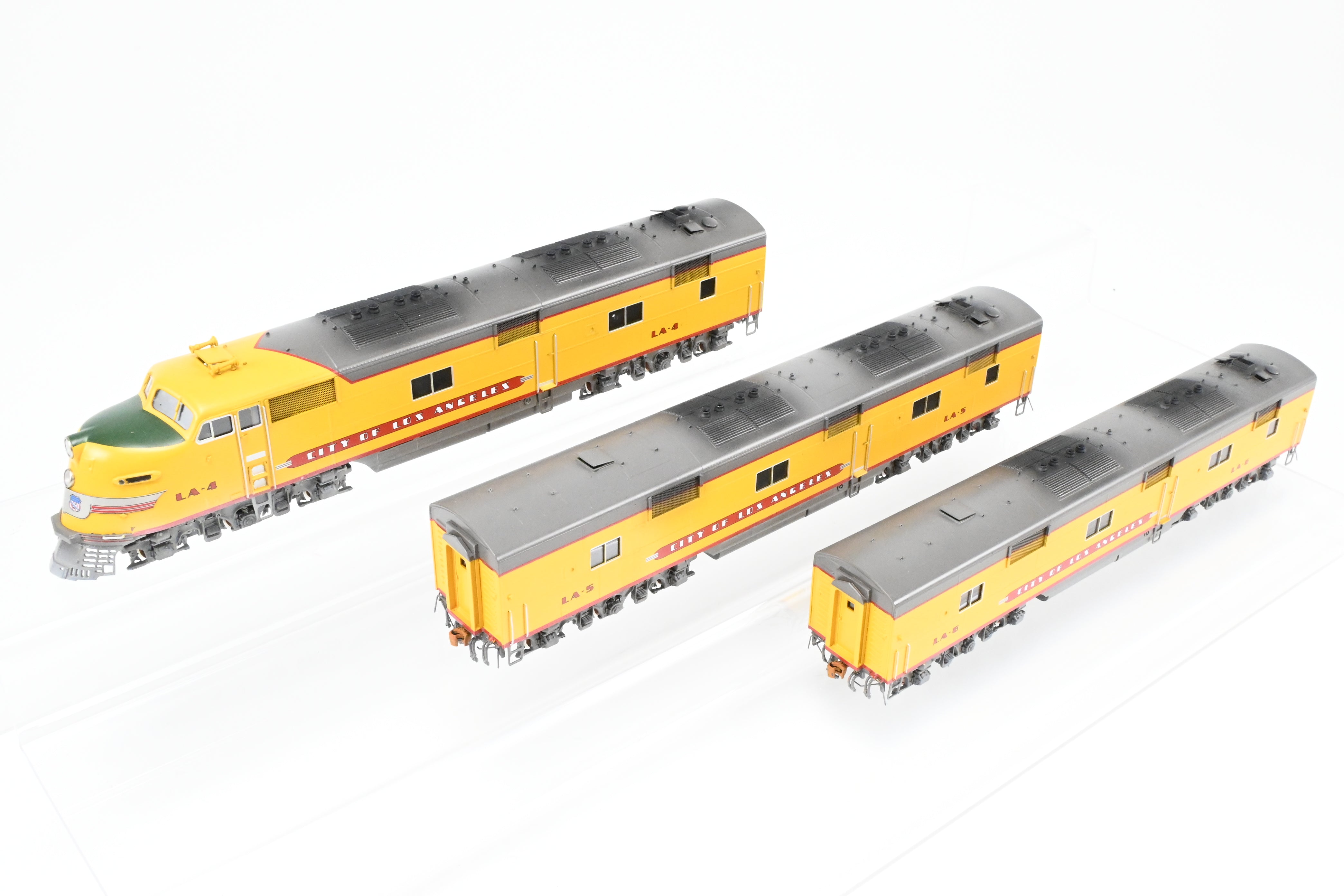 HO Scale Brass Diesel Locomotive Set - Challenger Imports Union Pacific City of Los Angeles EMD E6 A/B/B Set with Weathering Finishing
