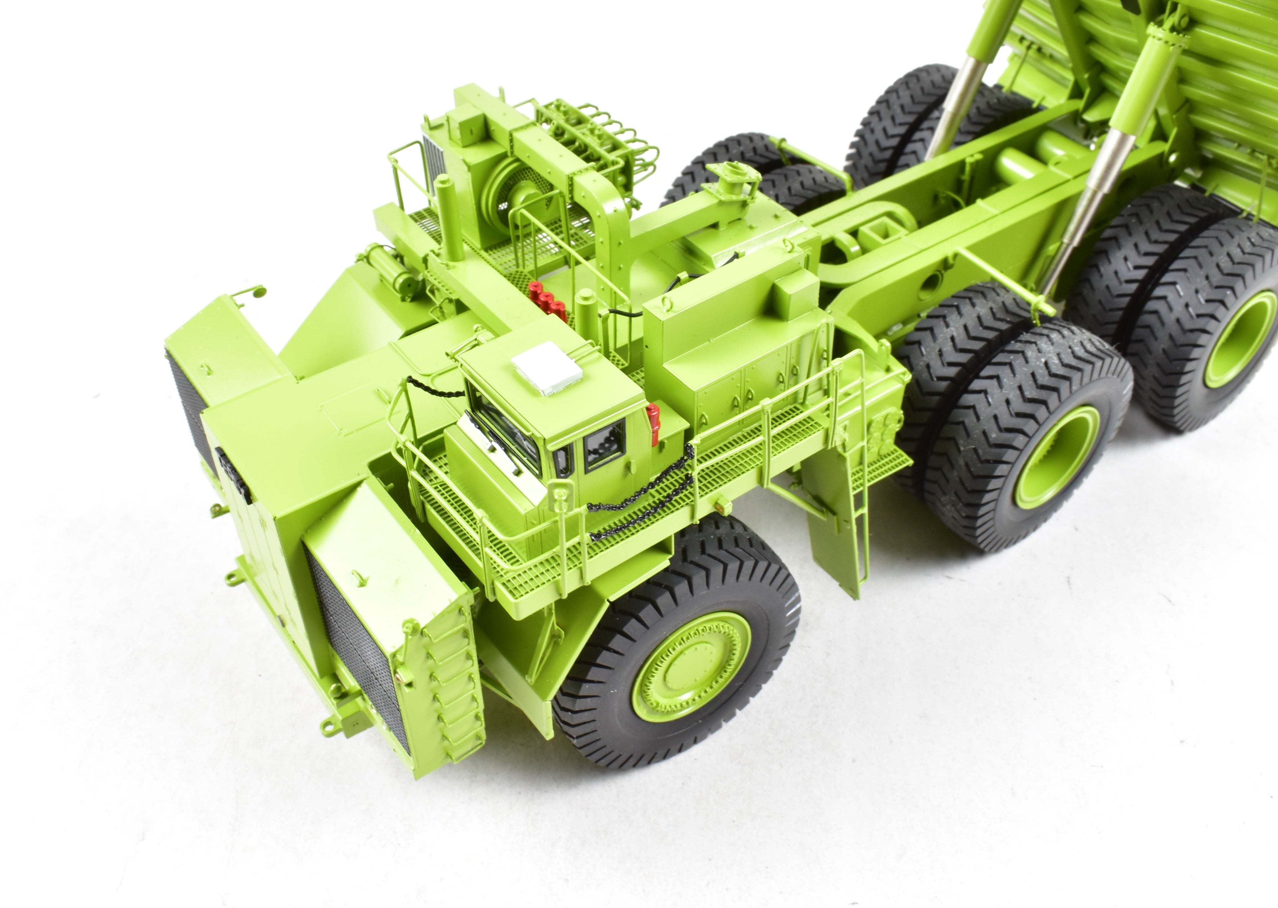 High - Quality HO Scale Brass Construction EMD Models Terex Titan 33 - 19 Hauler in Factory - Painted FP Green, A Rare and Sought - After Collectible Model