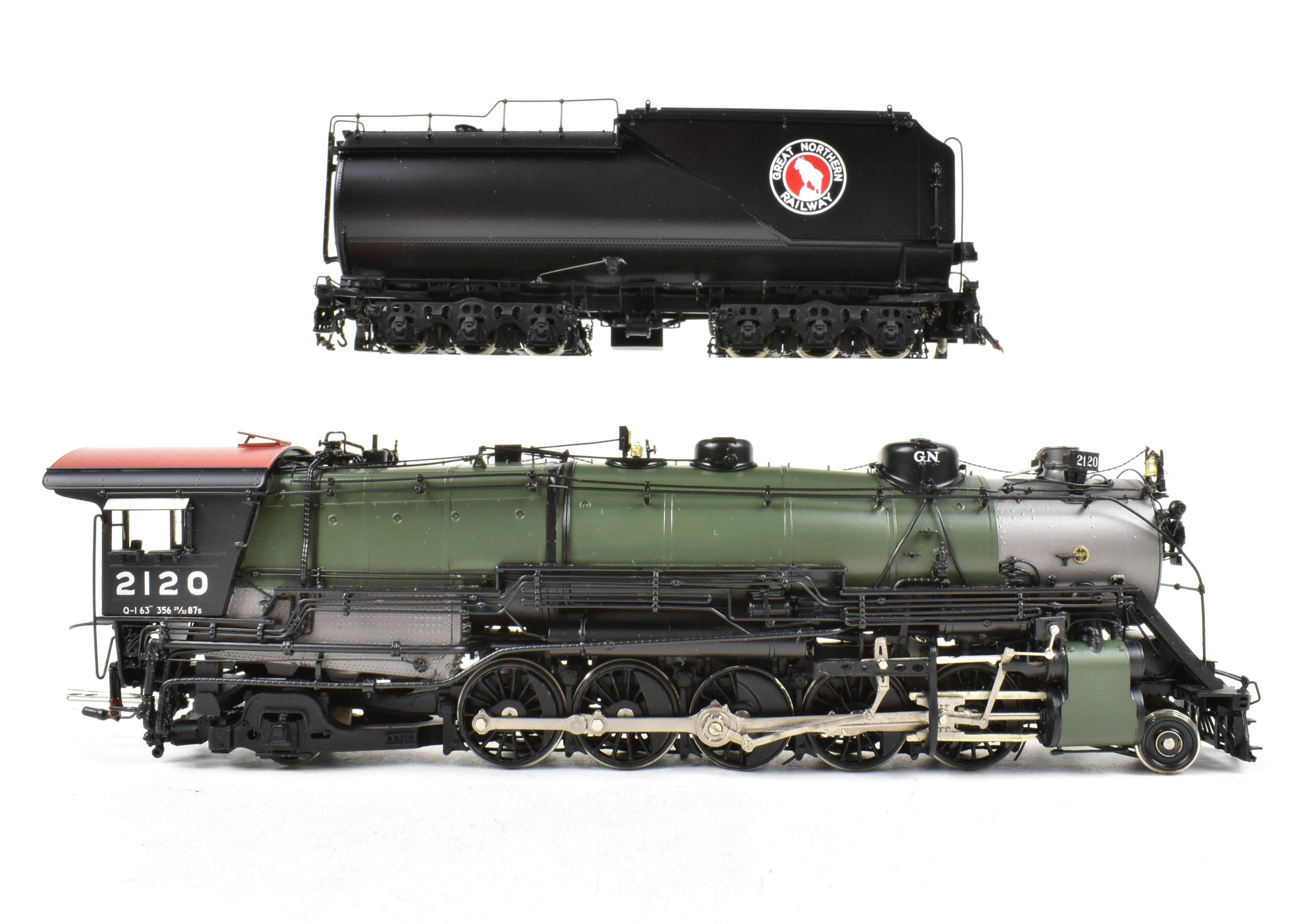 HO Scale Brass Locomotive - Challenger Imports GN - Great Northern Q - 1 2 - 10 - 2 No. 2120 FP Glacier Park Model