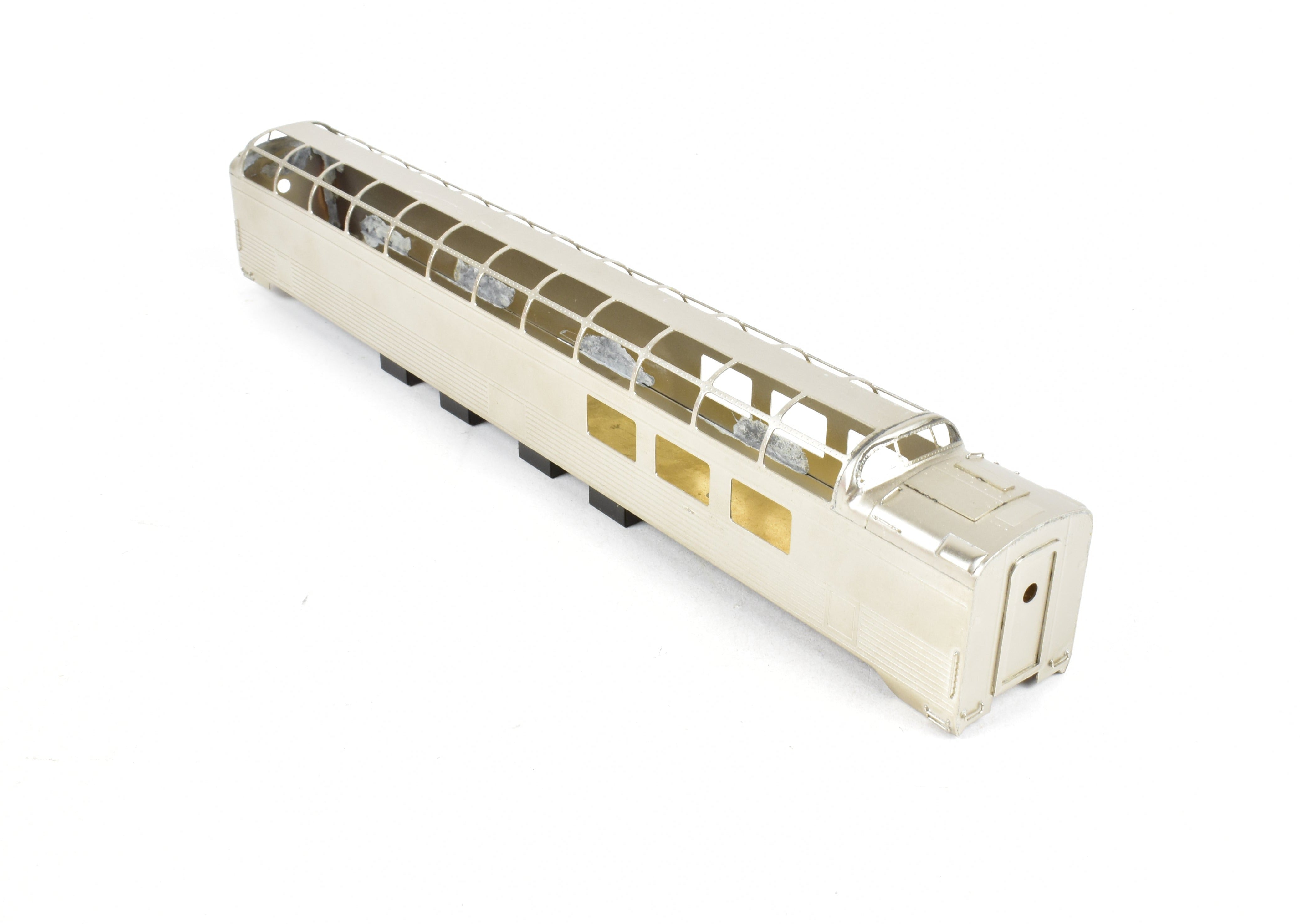 HO Scale Brass Model of Southern Pacific 3/4 Length Dome Corrugated Train Car by S. Soho & Co. without Trucks