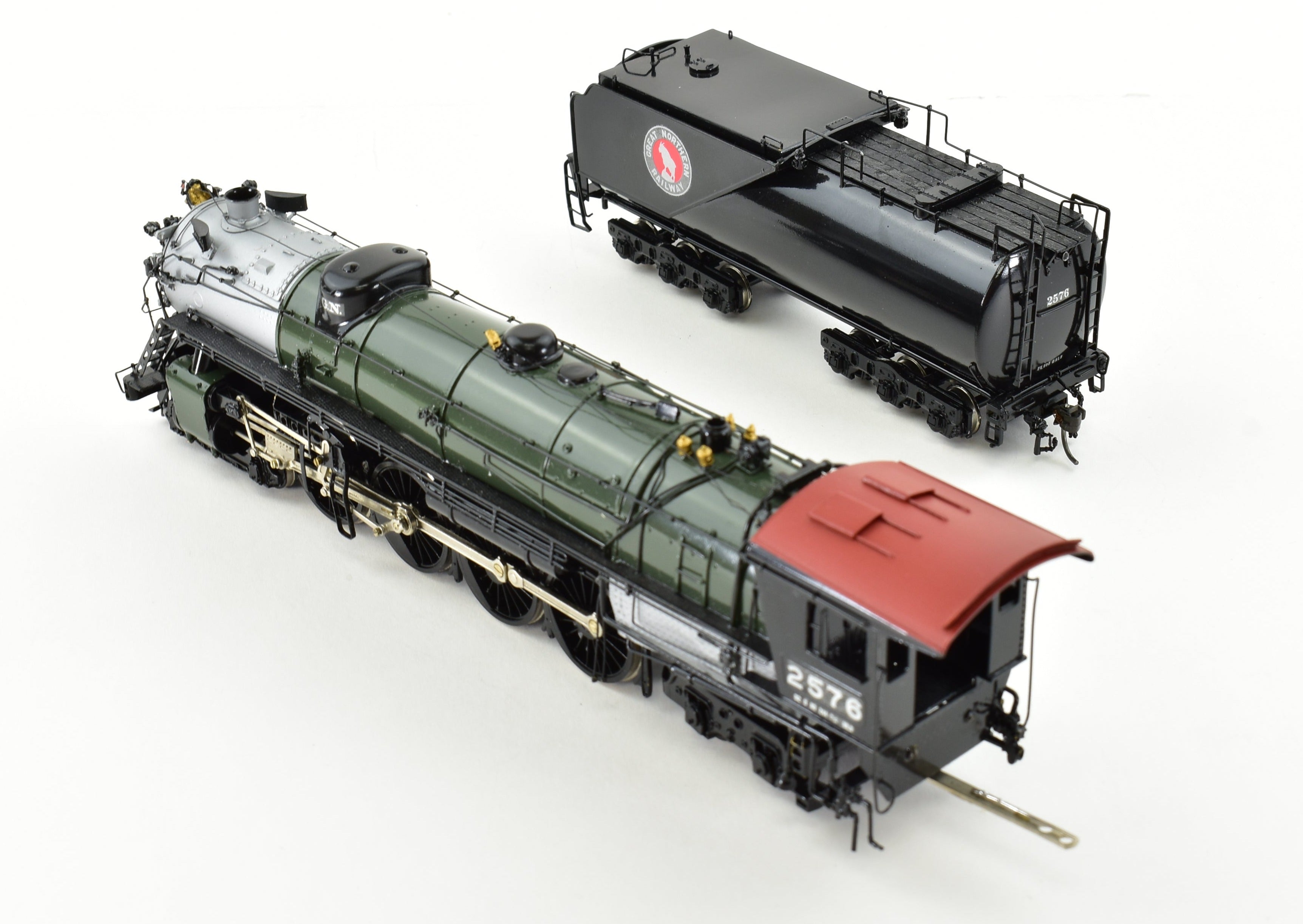 HO Scale Brass Model Train - Great Northern S-2 4-8-4 Professionally Painted in Glacier Park Scheme by Westside Model Co. GN