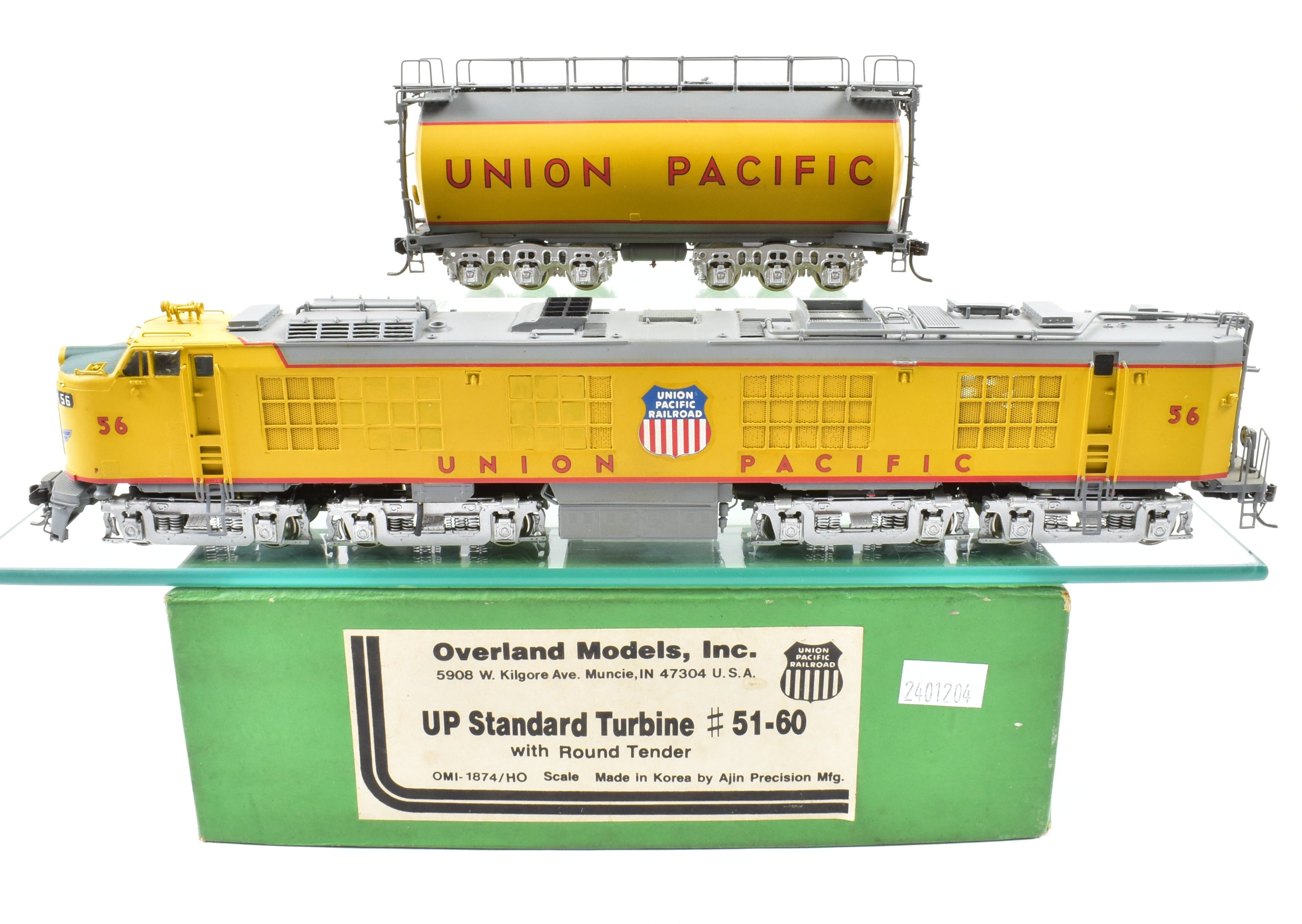 HO Brass UP Union Pacific Standard Turbine w/ Round Tender Custom Painted #56 by OMI