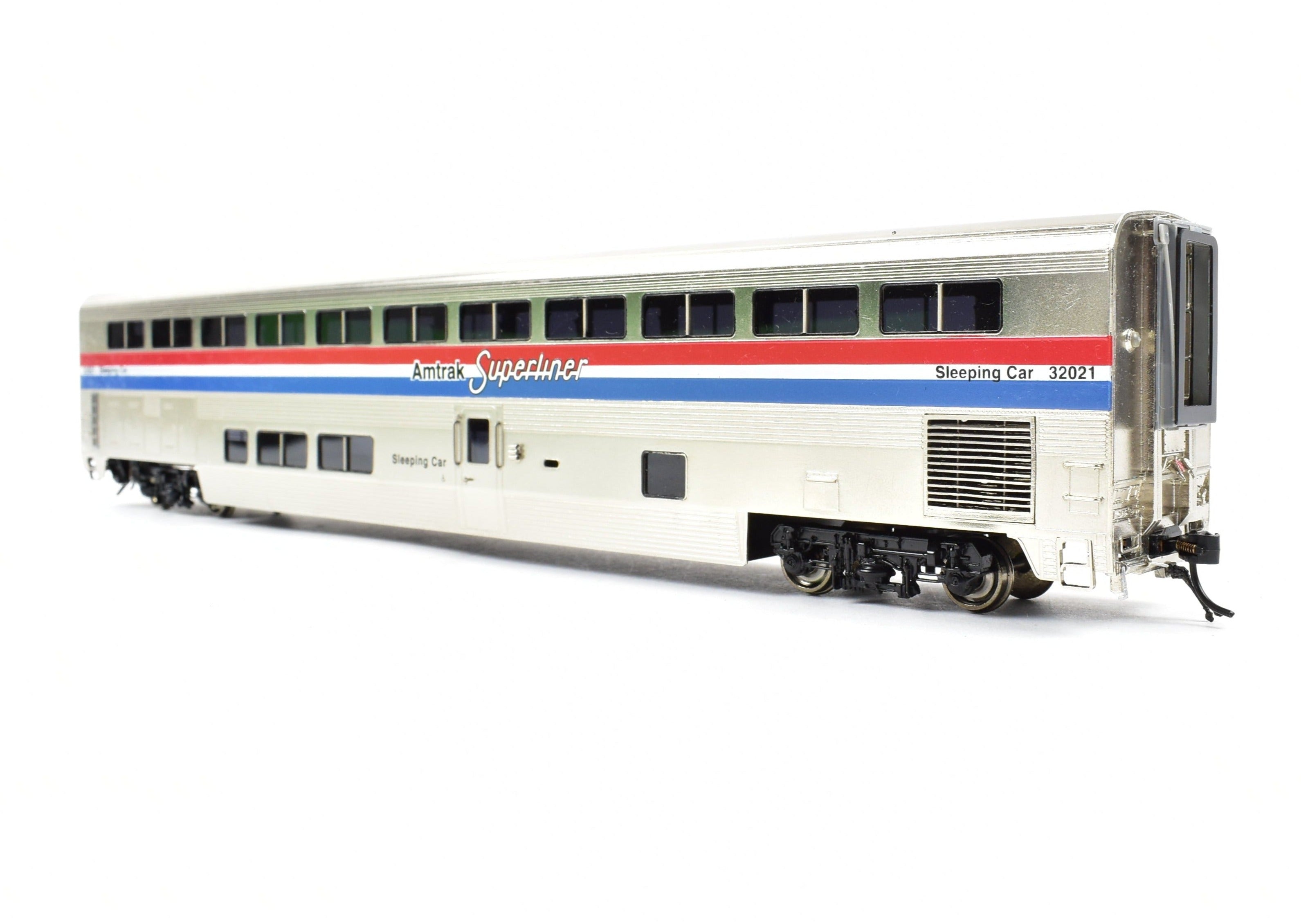 HO Scale Brass Amtrak Phase III Superliner Sleeping Car Model F/P #32021 by Overland Models, Inc. - A Collectible Train Replica