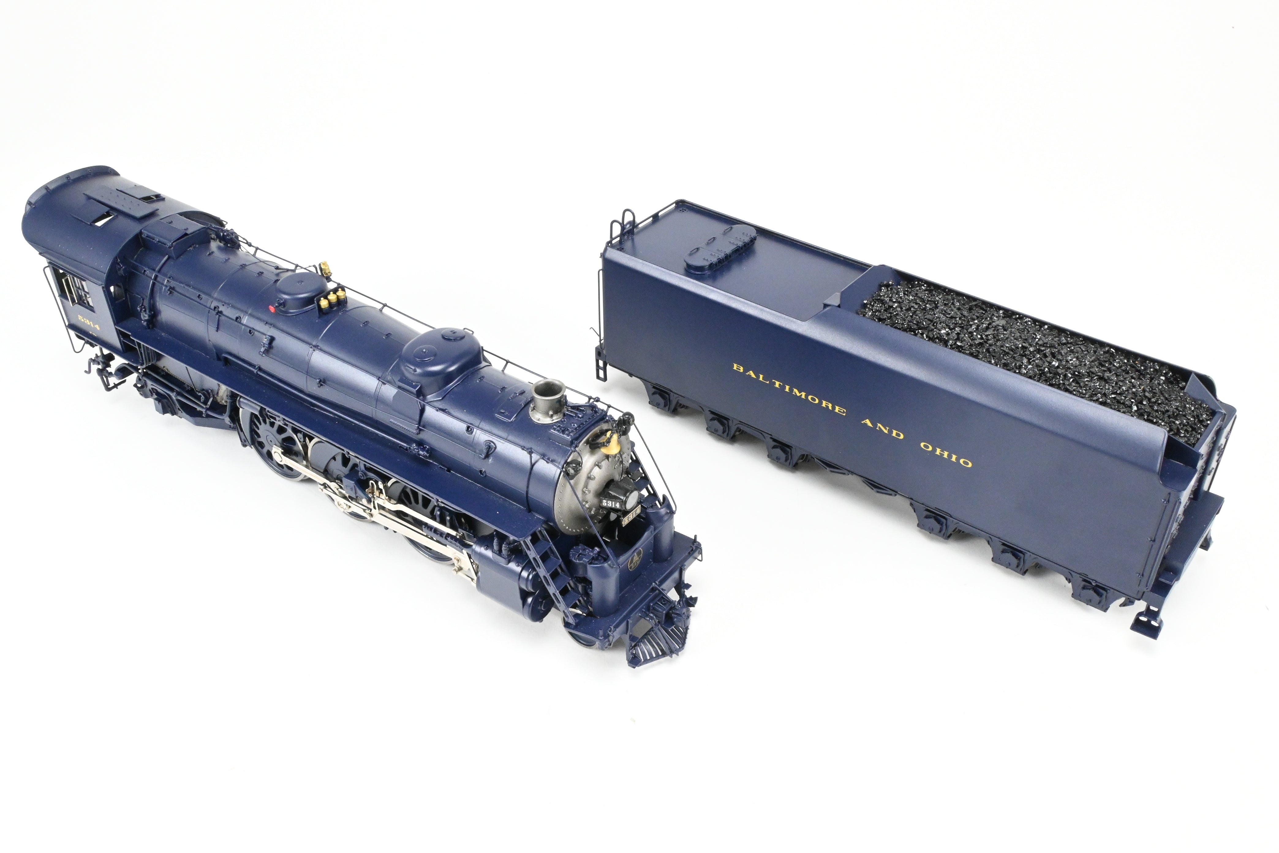 O Scale Brass Model Train - Sunset Models Third Rail B&O - Baltimore and Ohio P-7e 4-6-2 FP Locomotive in B&O Blue #5314, 2-Rail Version with Some Minor Issues