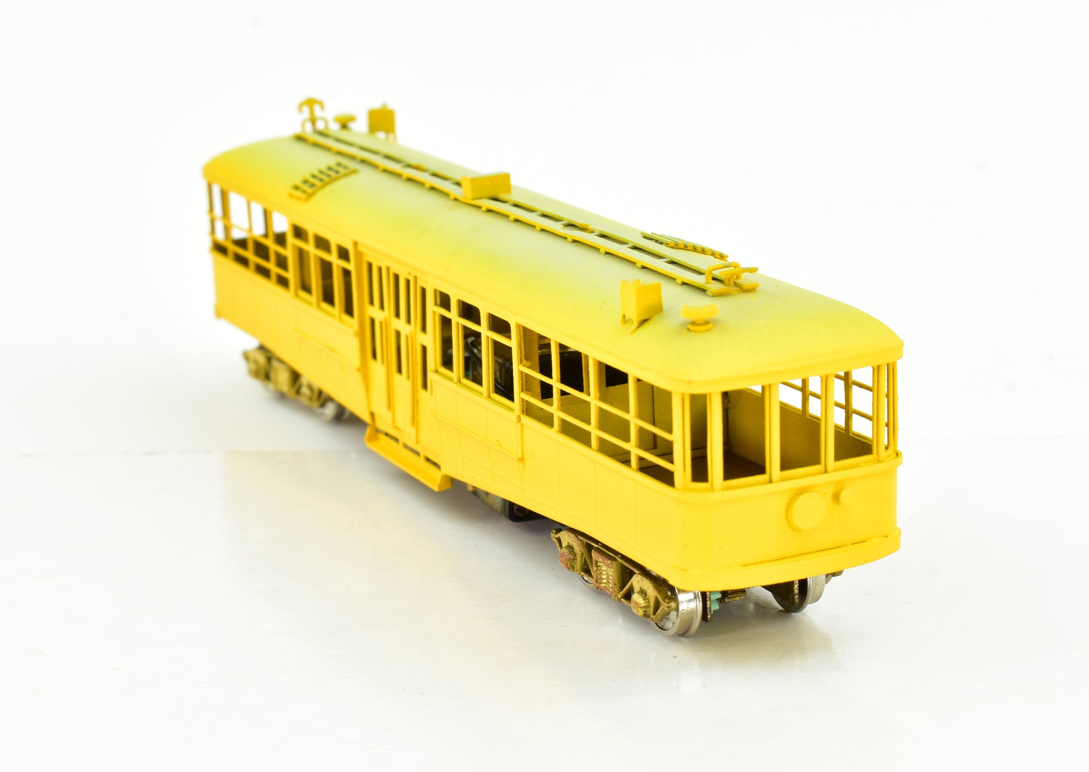 HO Scale Brass Los Angeles Railway Type C Streetcar Partially Painted by S. Soho & Co., Sold As-It-Is Condition