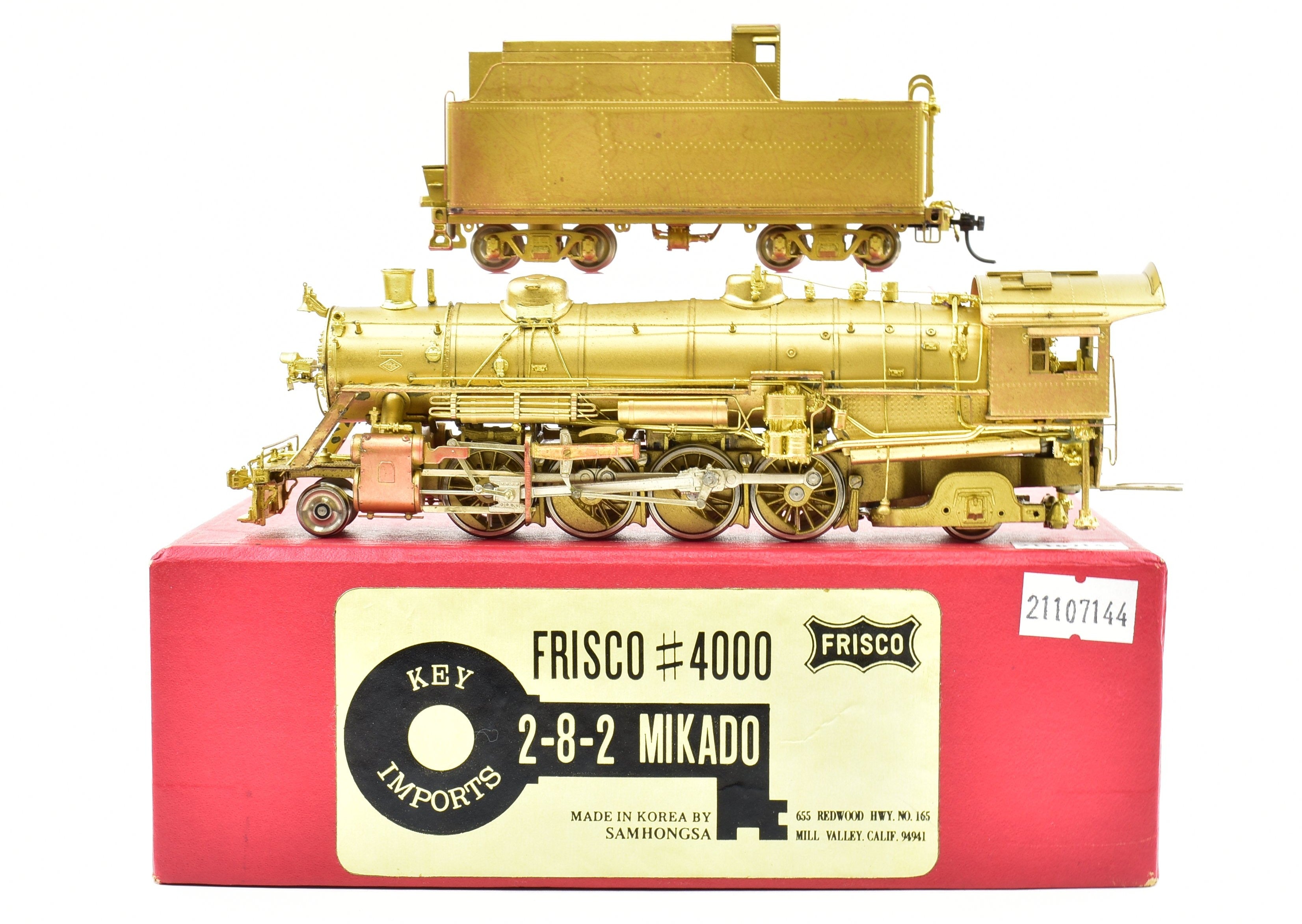 HO Scale Brass Key Imports Frisco 2-8-2 Mikado Locomotive #4000