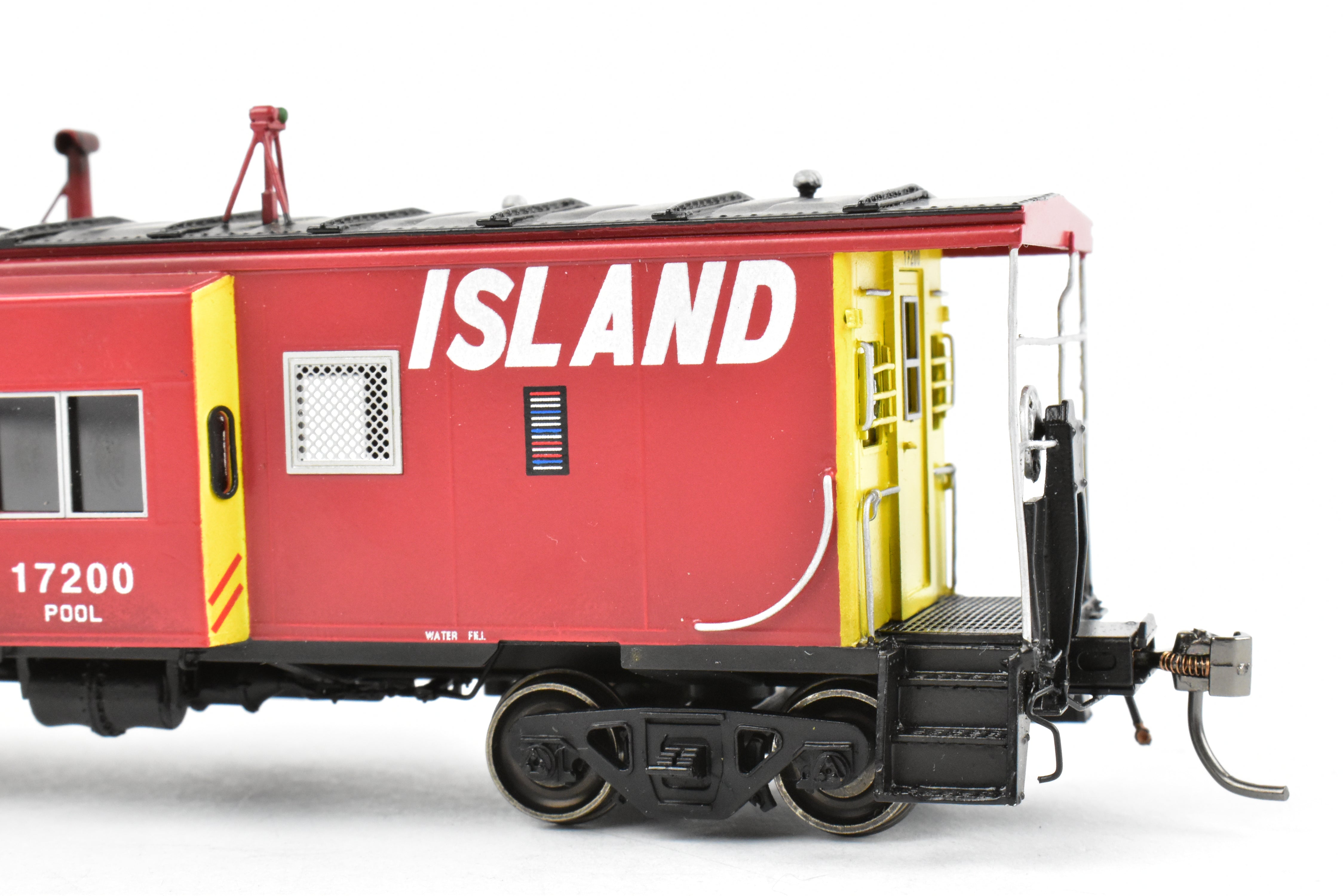 HO Scale Brass Model - Overland Models, Inc. (OMI) CRI&P Rock Island Bay - Window Caboose, Freight/Passenger #17200 with Light Weathering