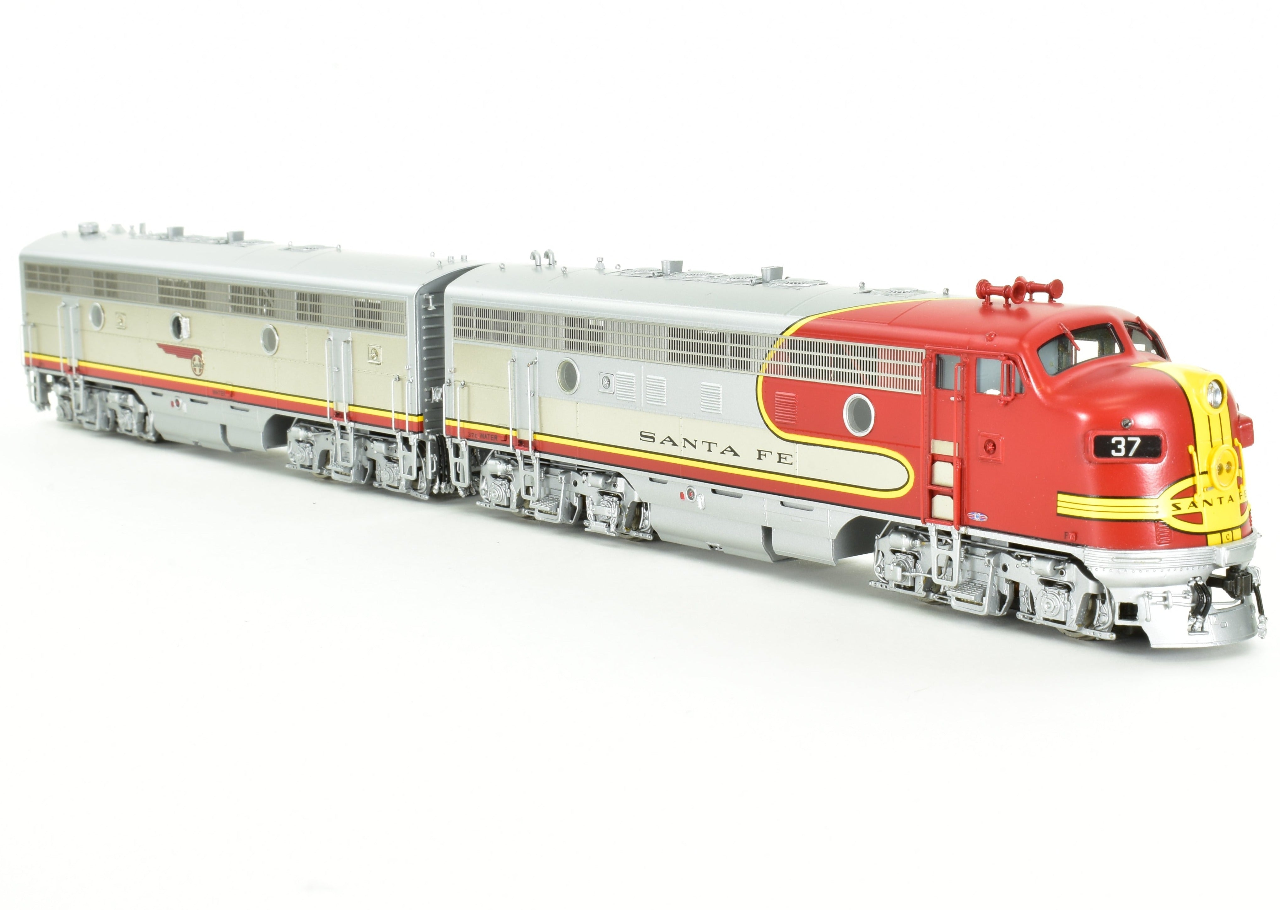 High - Quality HO Scale Brass Diesel Locomotive CON CIL - Challenger Imports ATSF Santa Fe Passenger Service EMD F7 A/B/B/A Set with Factory Painting and Plating