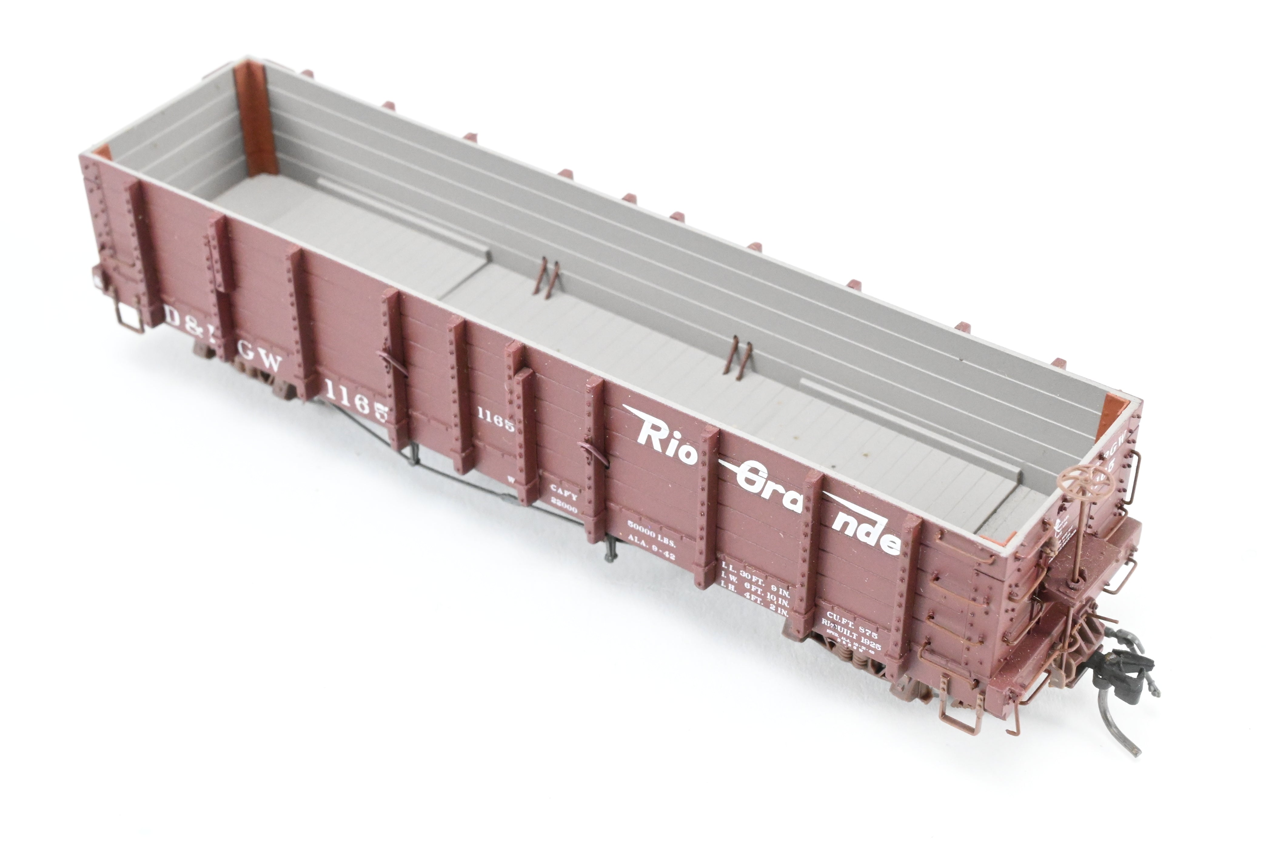 HOn3 Blackstone Models D&RGW High Side Gondola No. 1165 with Flying Grande Herald