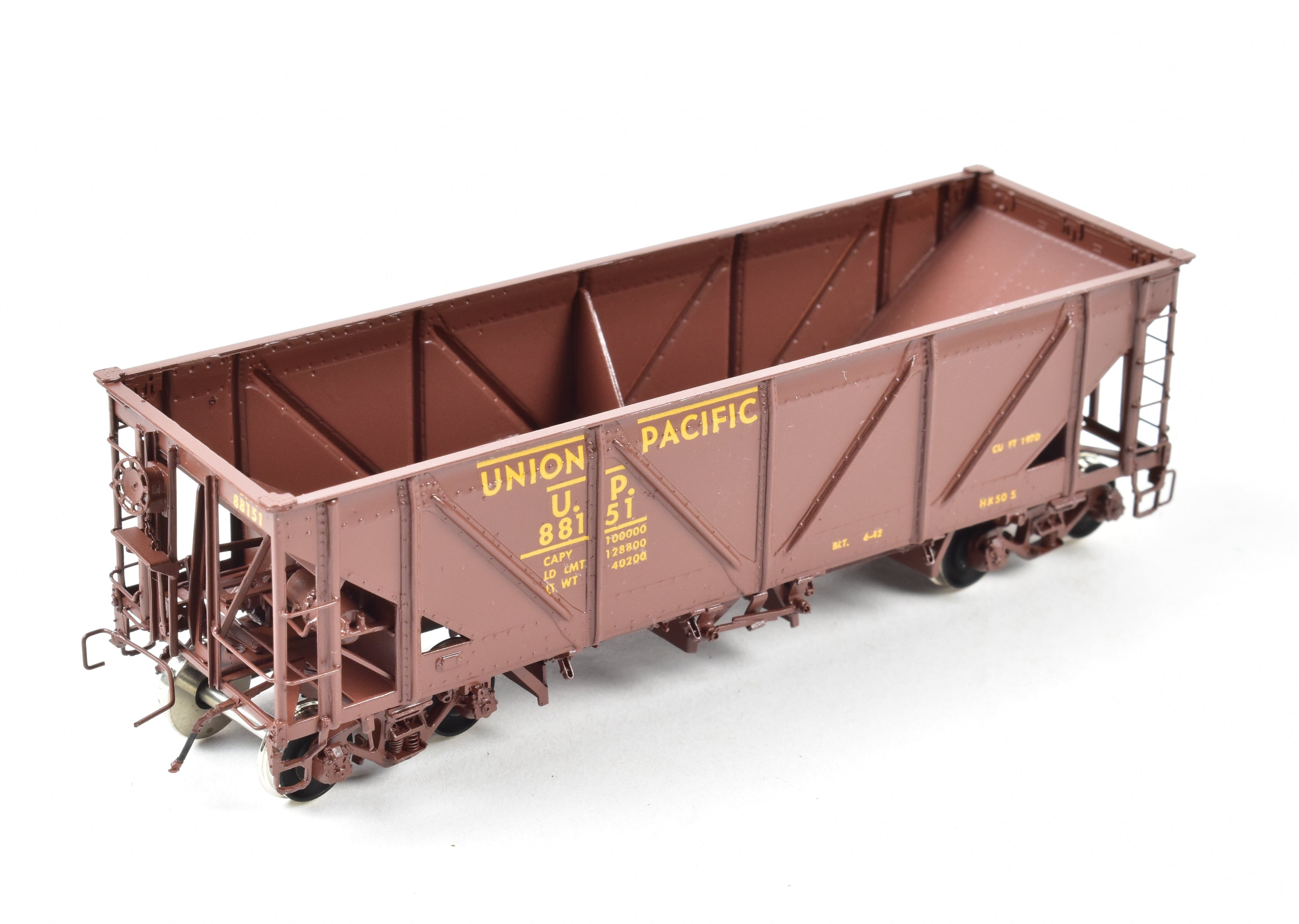 HO Scale Brass Freight Car - OMI (Overland Models, Inc.) Union Pacific Hart Selective Ballast & Coal Car HK - 50 - 5 FP, Ideal for Model Railroading