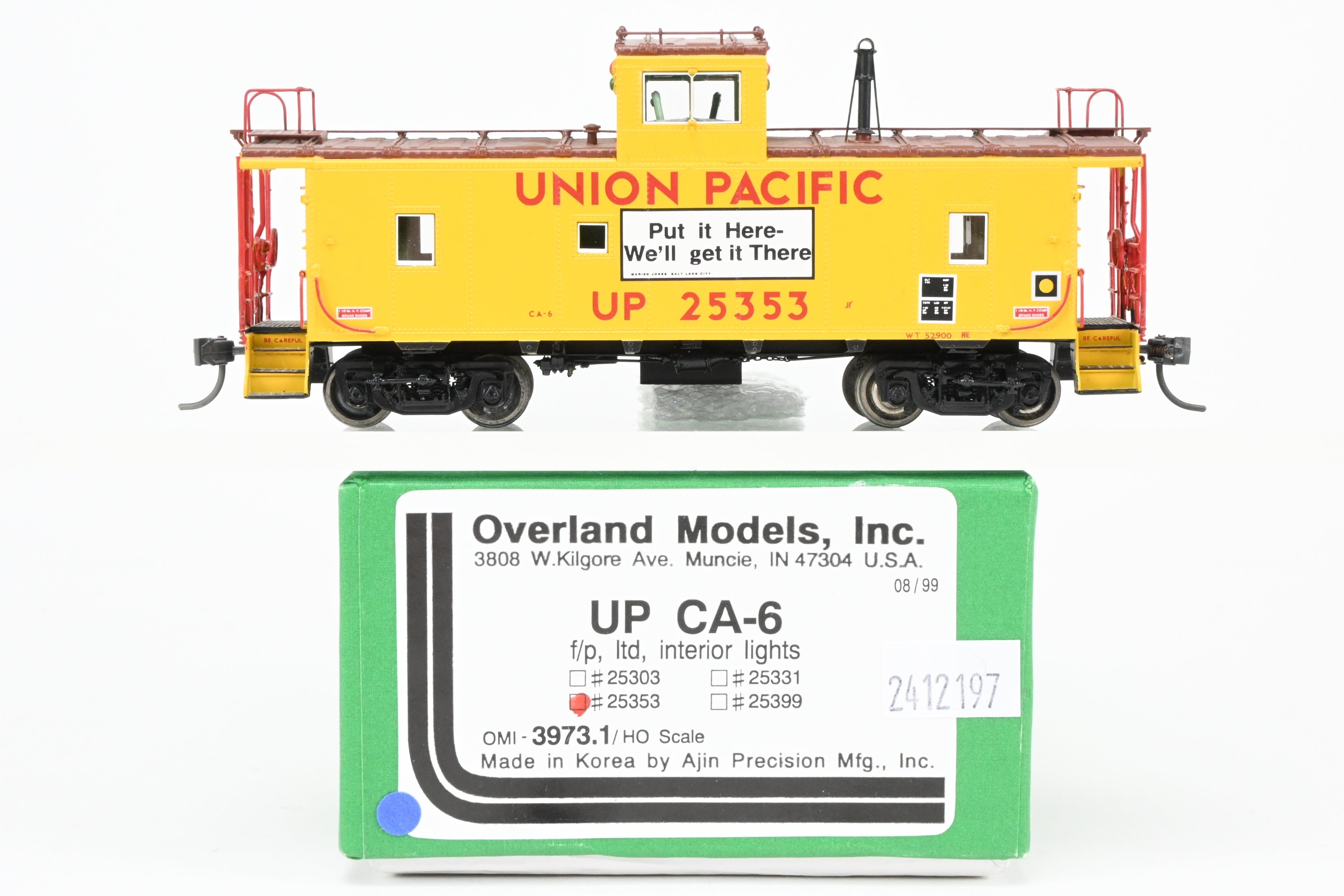 HO Scale Brass Union Pacific CA-6 Caboose FP No. 25353 by OMI