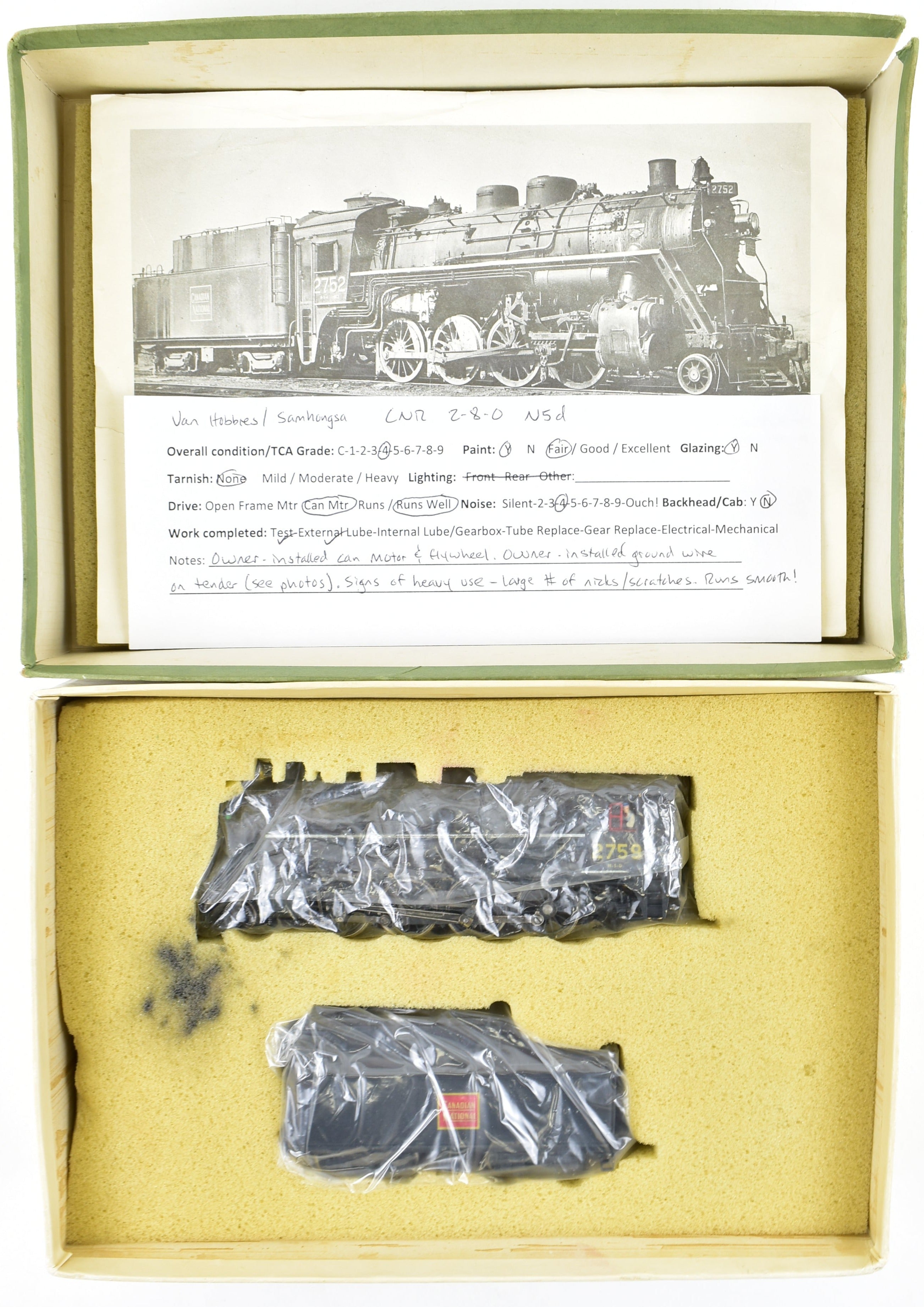 HO Brass Van Hobbies CNR N5d 2-8-0 Consolidation Model in Fair Condition
