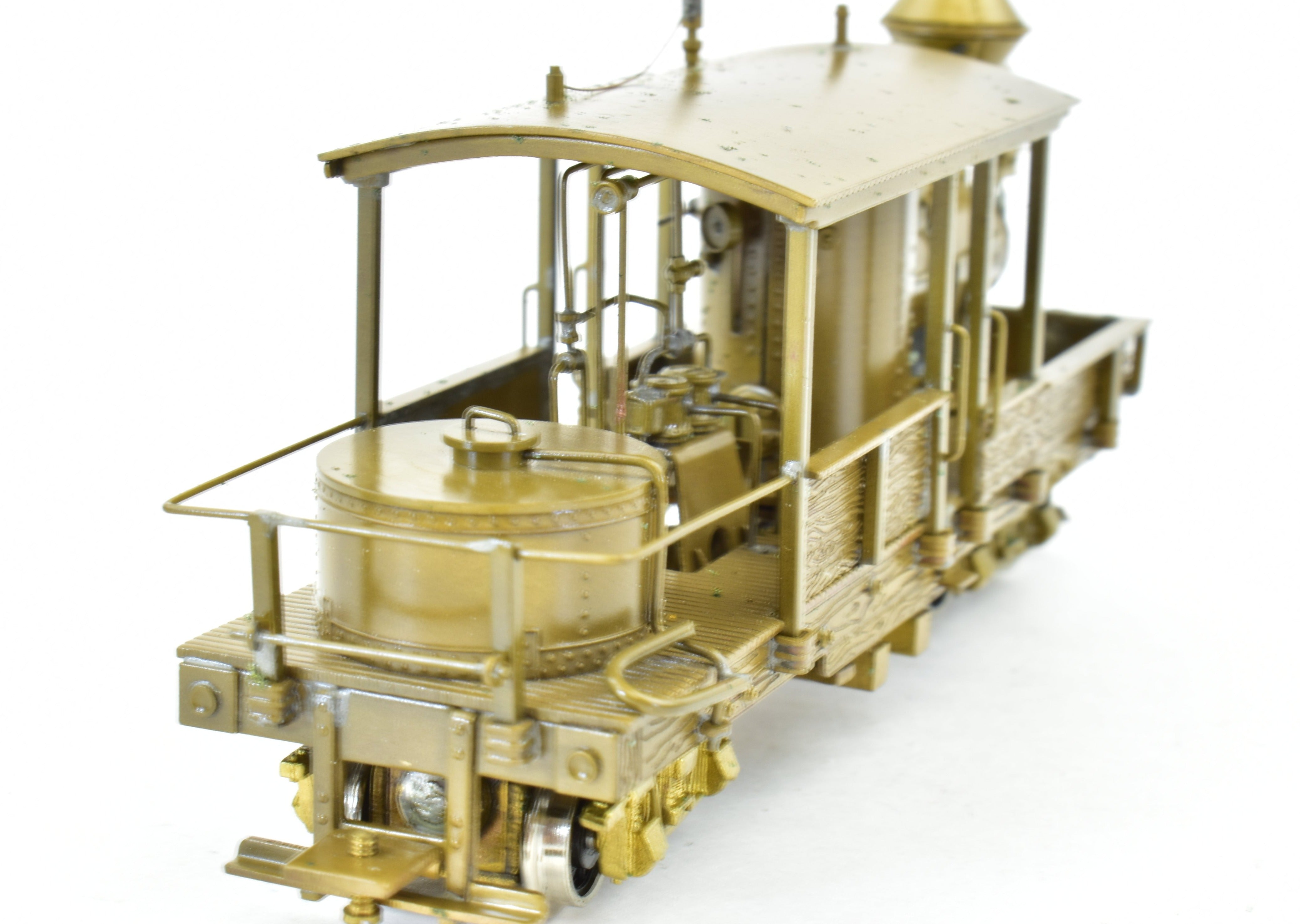 HOn3 Scale Brass Model of Northwest Short Line's 15 - ton Tee Boiler Class A Climax Logging Locomotive