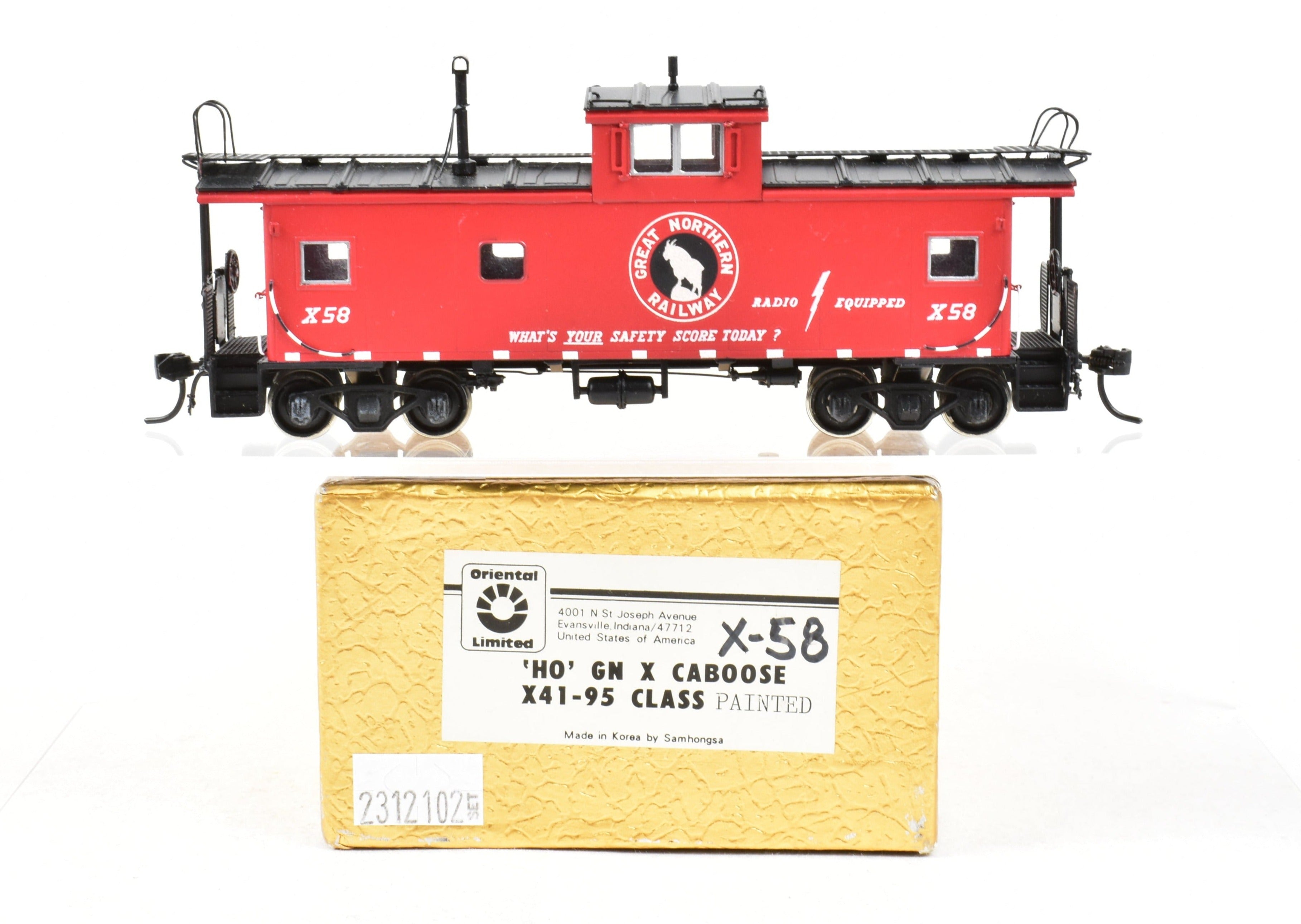 HO Scale Brass Model of the Oriental Limited Great Northern CON X Caboose X41 - 95 Class FP for Model Train Enthusiasts