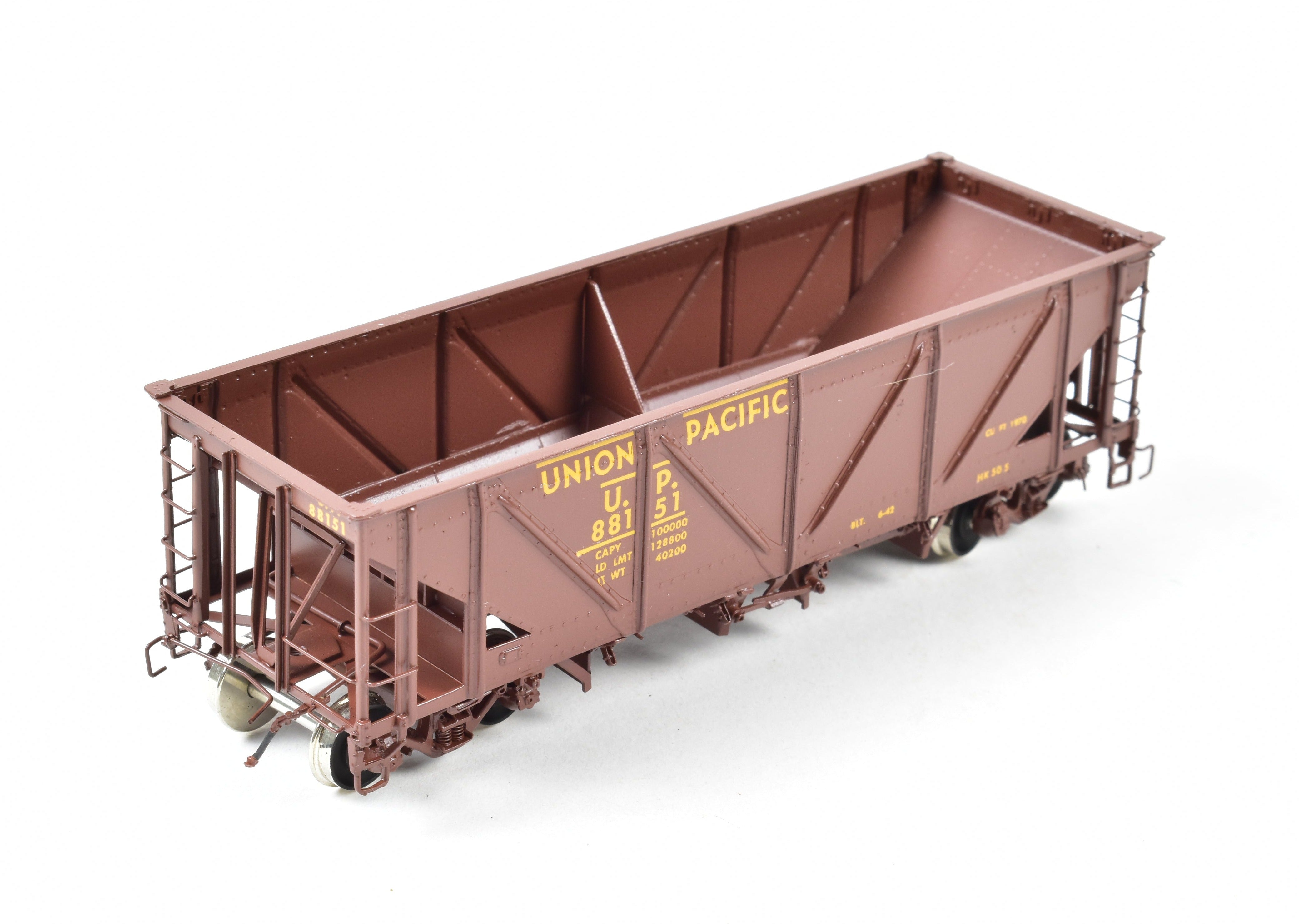 HO Scale Brass Freight Car - OMI (Overland Models, Inc.) Union Pacific Hart Selective Ballast & Coal Car HK - 50 - 5 FP, Ideal for Model Railroading