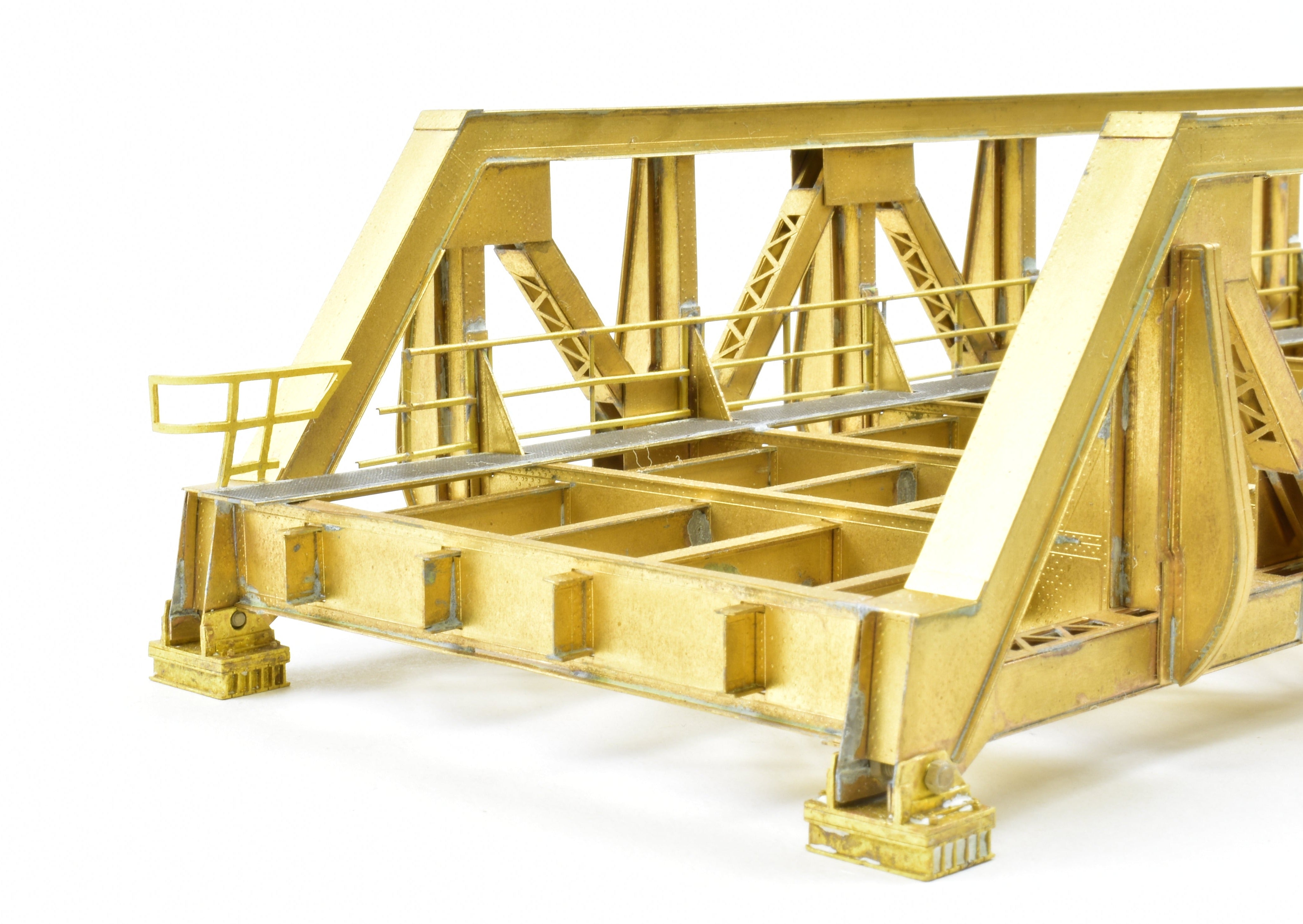 HO Scale Brass Overland Models, Inc. Pony Truss Thru Bridge 93 2-Track Type with Additional Braces for Model Railroads