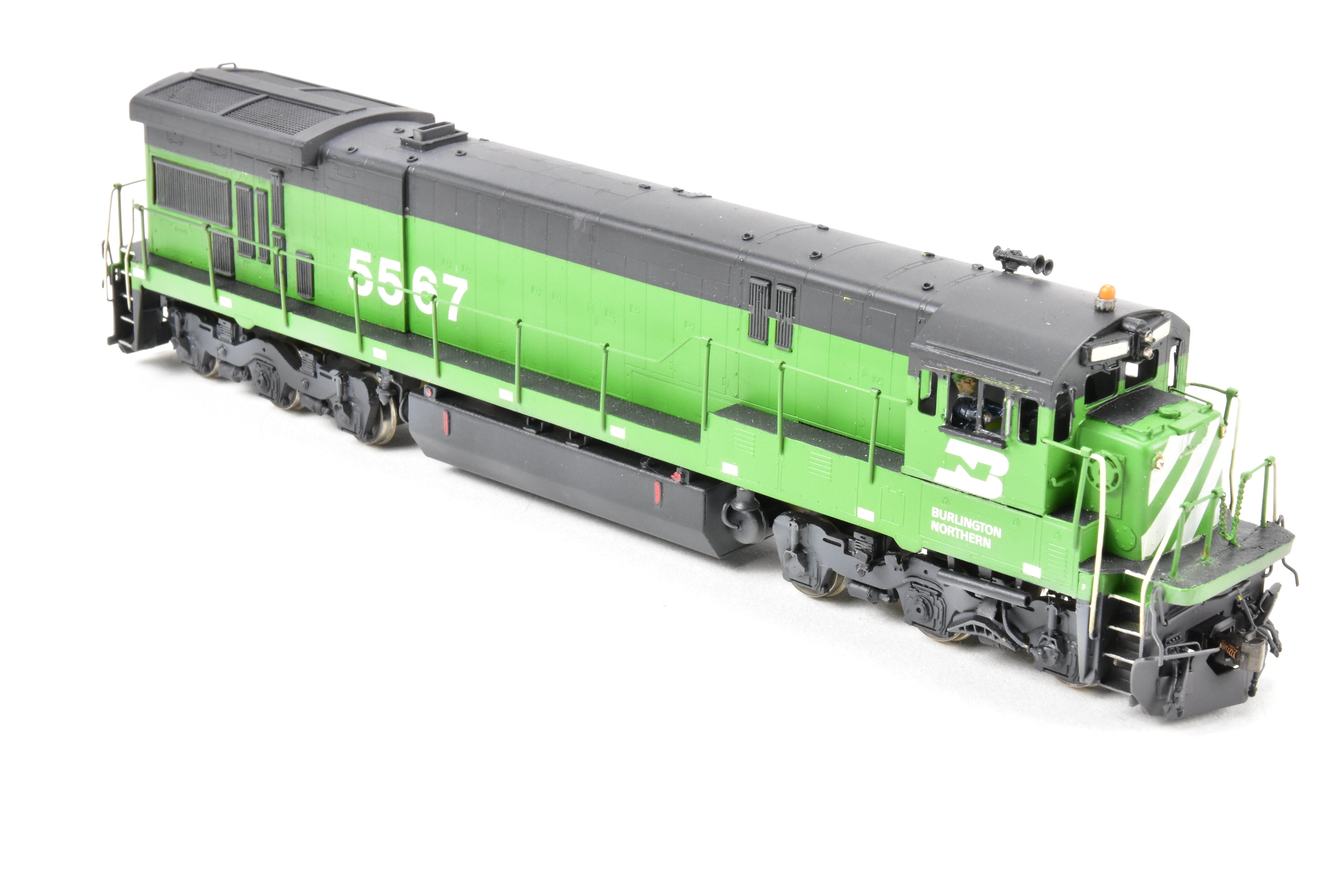 HO Scale Brass Model Train Locomotive - Overland Models Inc. Burlington Northern GE C30 - 7 Four Window Cab Custom Painted Locomotive No. 5567
