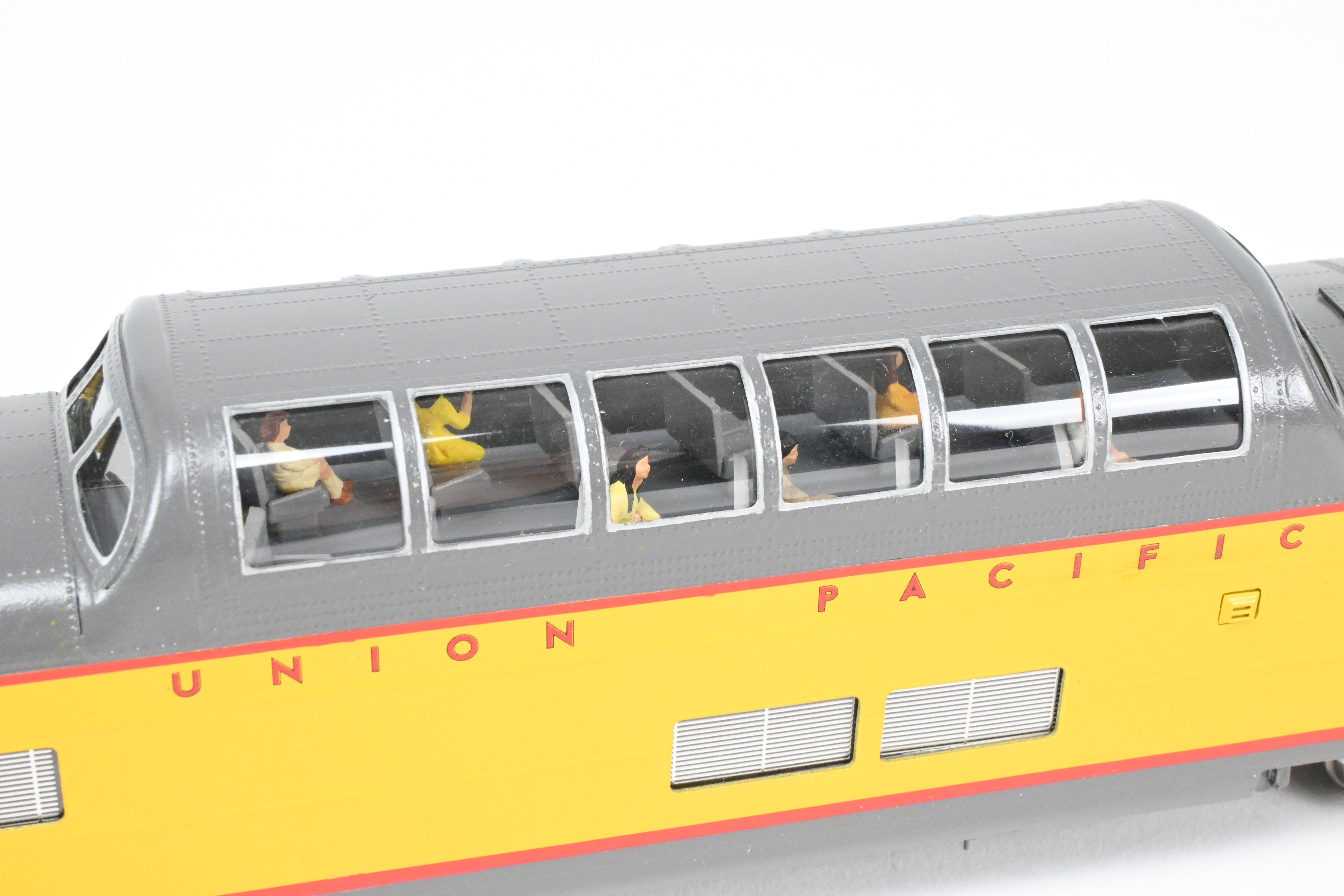 HO Scale Brass Model by Wasatch Model Co. - Union Pacific ACF 1955 9000 Series Dome Lounge Observation Car Modified for Mid - Train Service, Specifically Model C/P #9004