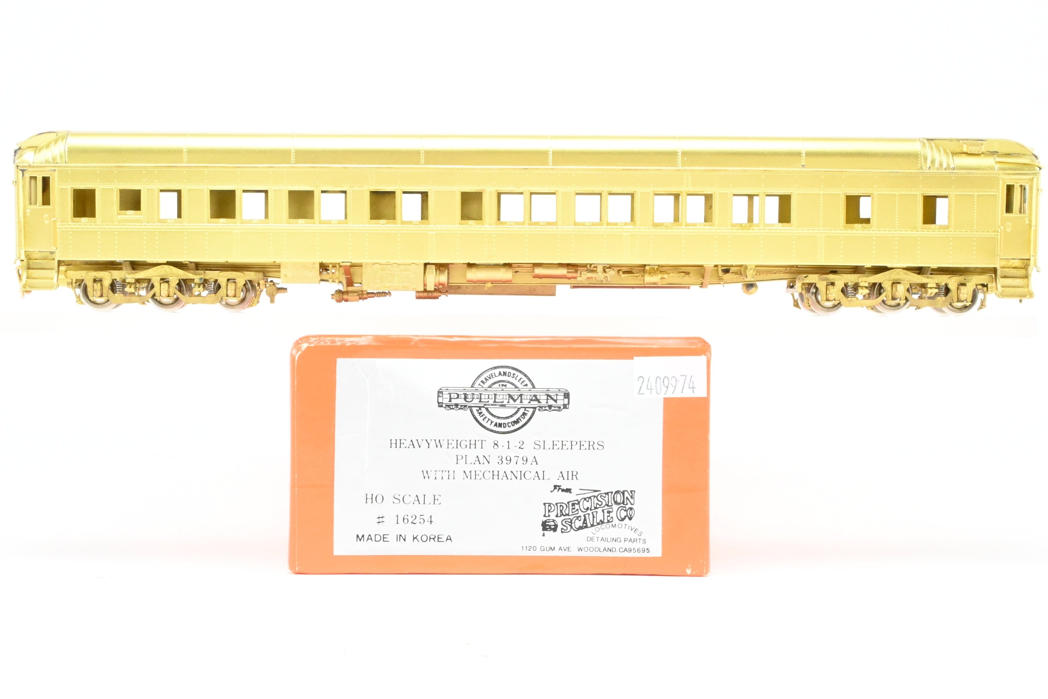 HO Brass Precision Scale Co 80' Sleeper 8-1-2 Plan 3979A with Mechanical AC