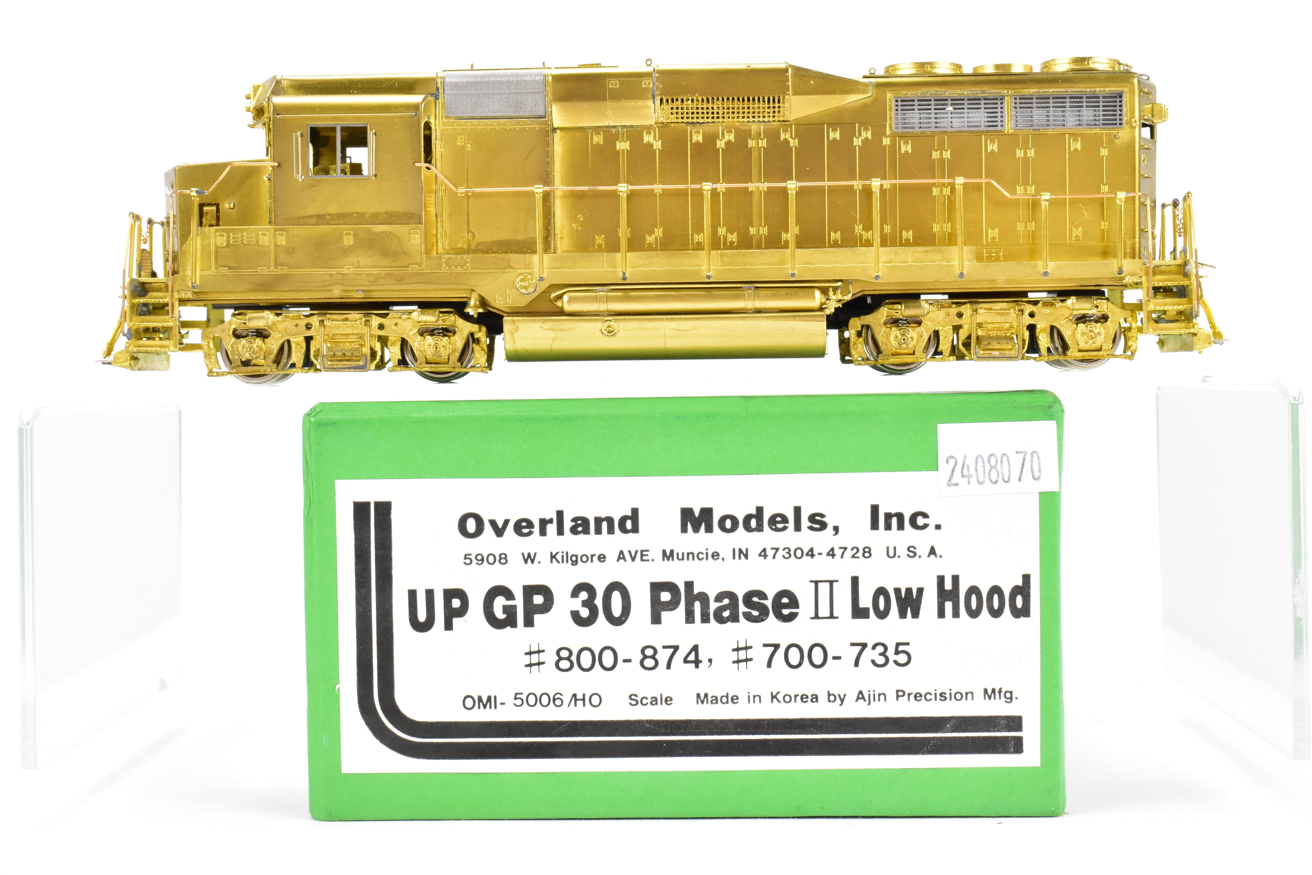 HO Scale Brass Model Train Locomotive - Overland Models, Inc. Union Pacific EMD GP30 PH II Low Hood with Unit Numbers Ranging from 700 - 735 and 800 - 874