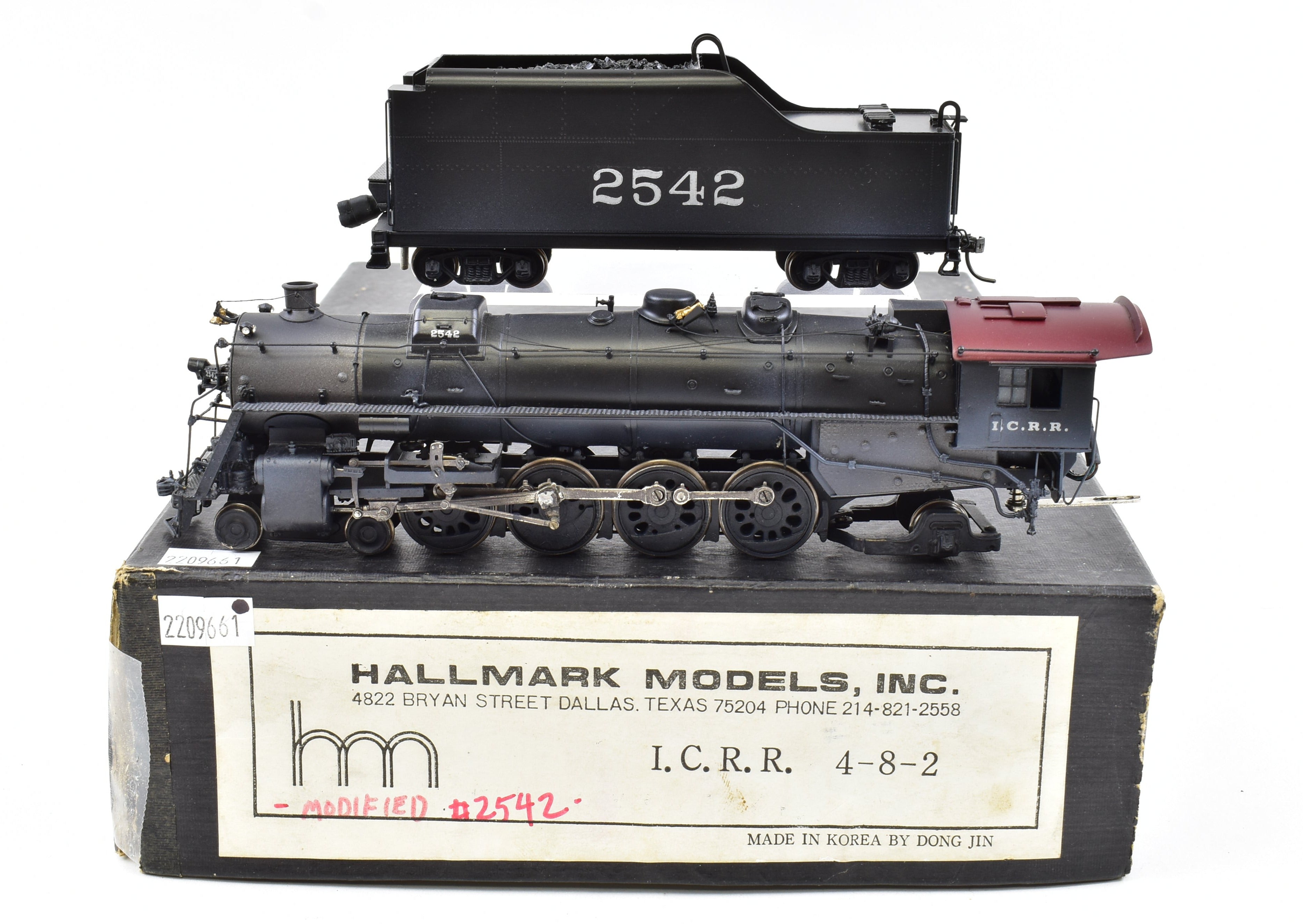HO Brass Hallmark Illinois Central 4-8-2 with New NWSL Gearbox, DCC & Sound