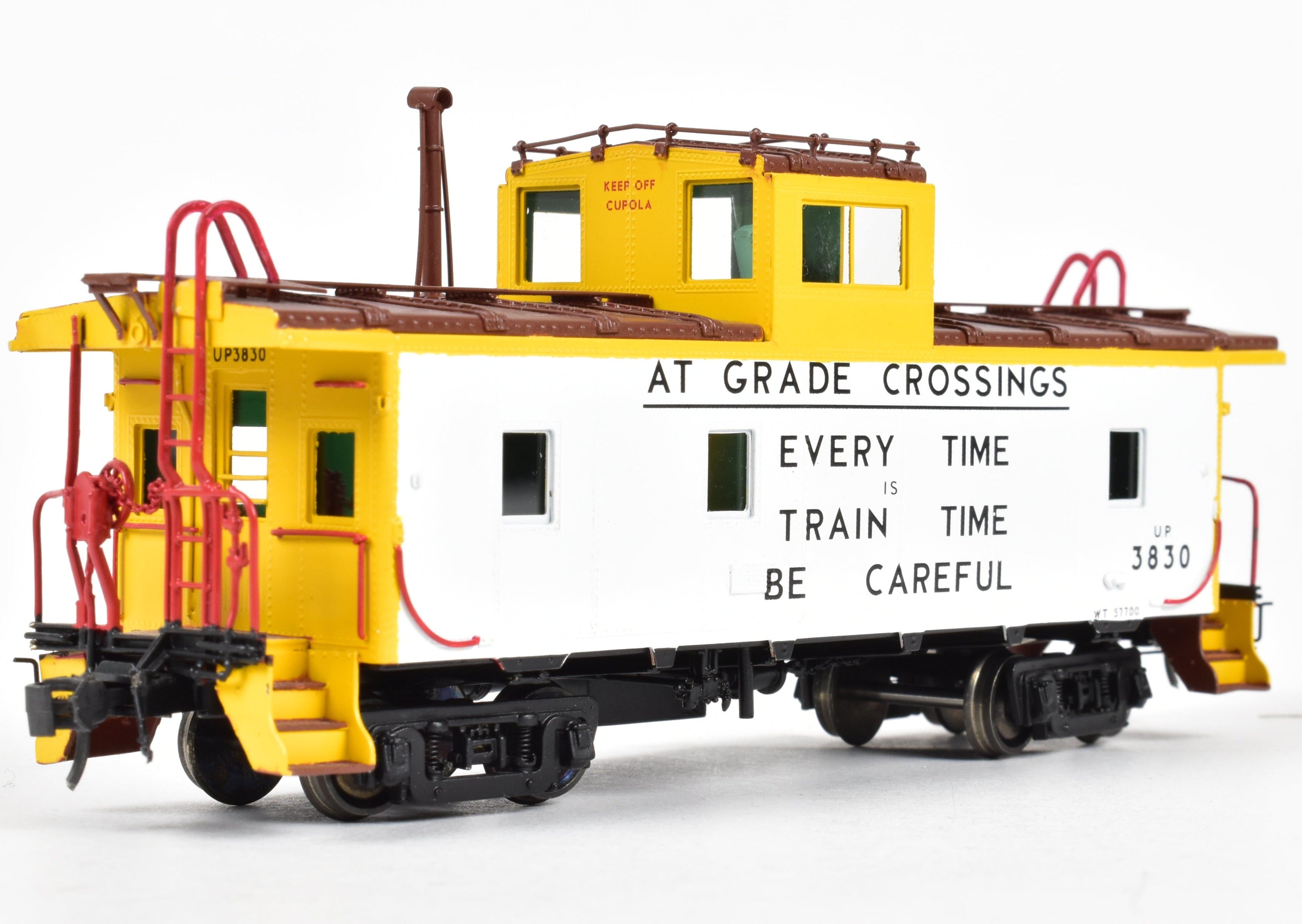 HO Brass OMI UP Union Pacific CA - 4 Steel Caboose 3830 with Safety Slogans