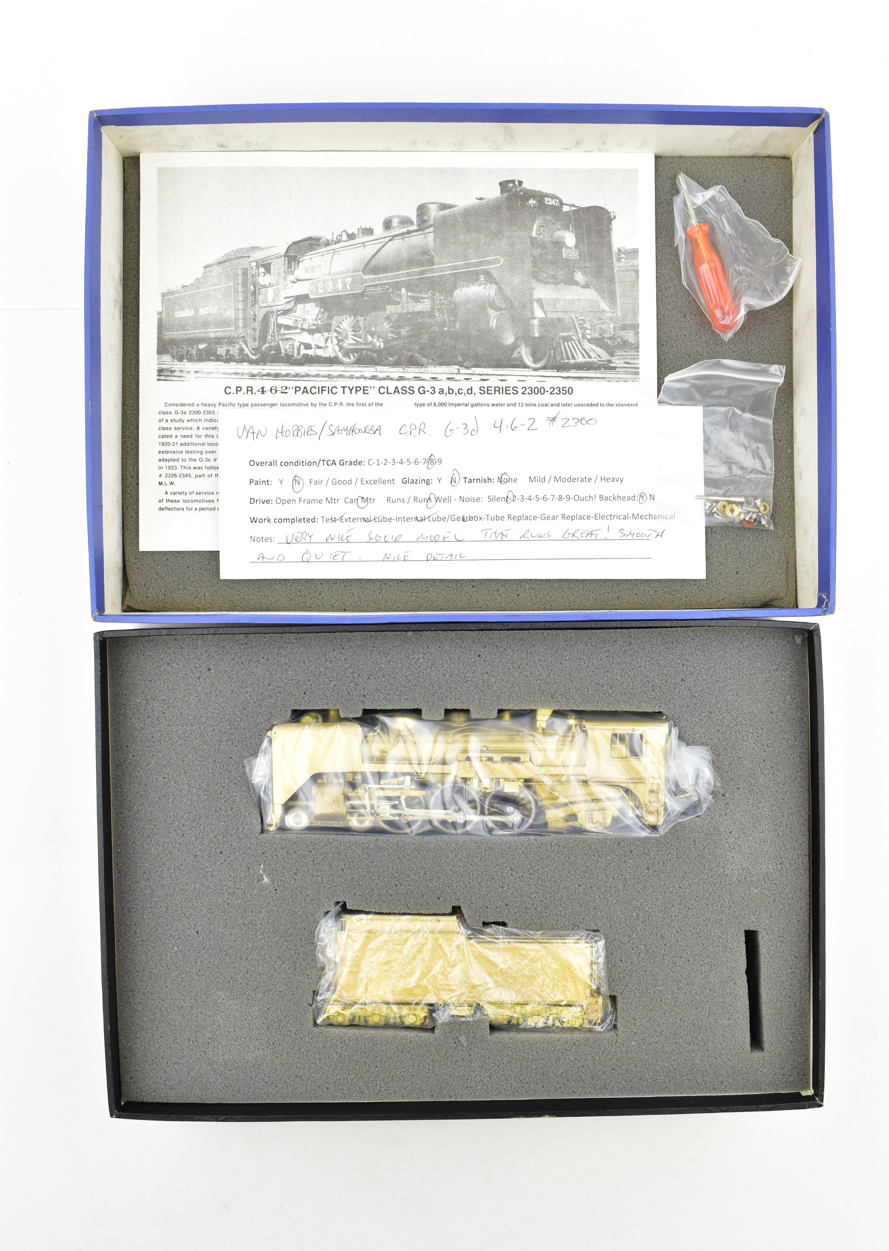 1981 HO Brass PFM Van Hobbies Canadian Pacific Railway G - 3d 4 - 6 - 2 No. 2300 Model