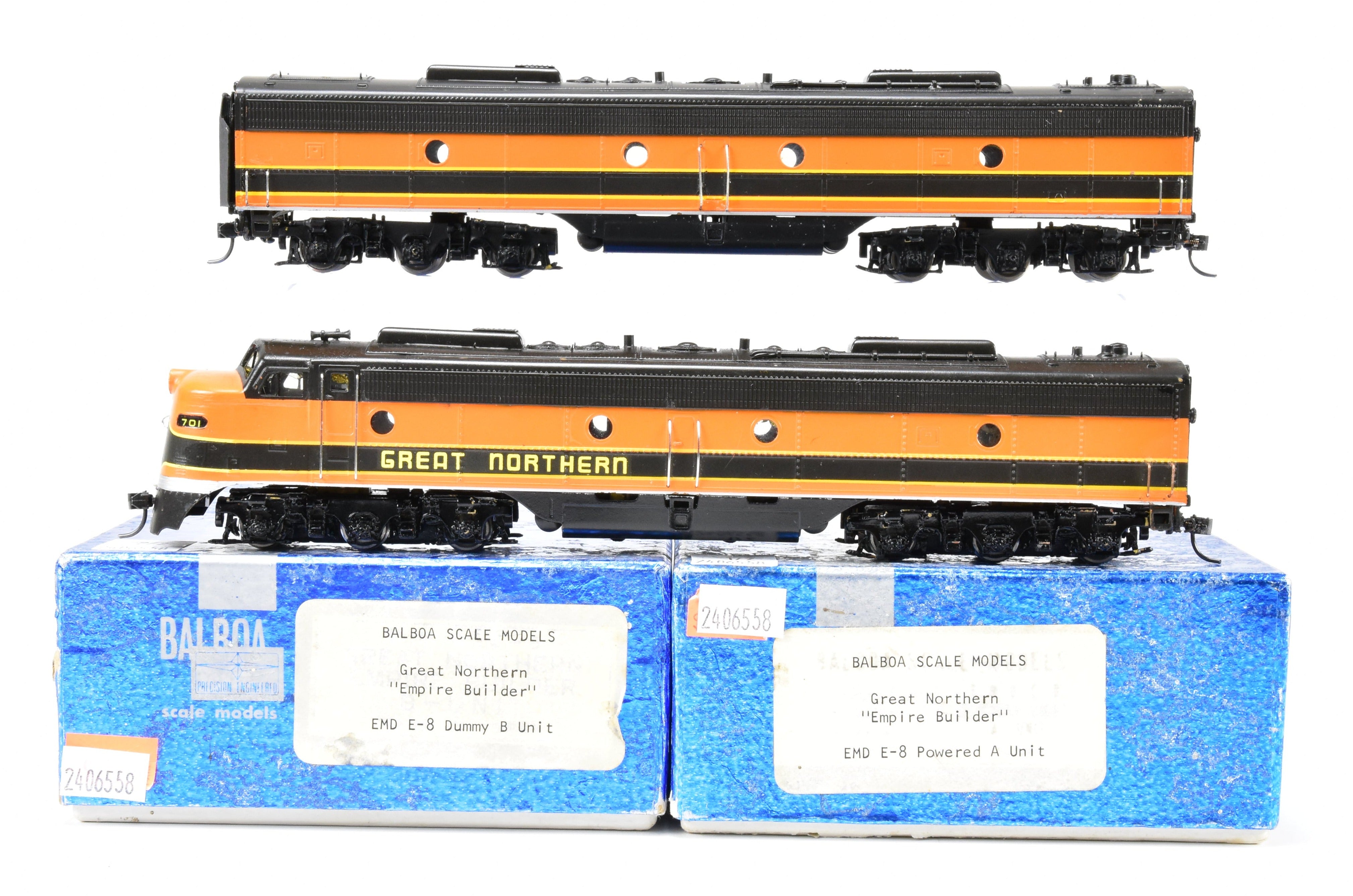 HO Scale Brass Balboa Great Northern EMD E - 8 A/B Set Passenger Diesel Locomotives for the Empire Builder Route