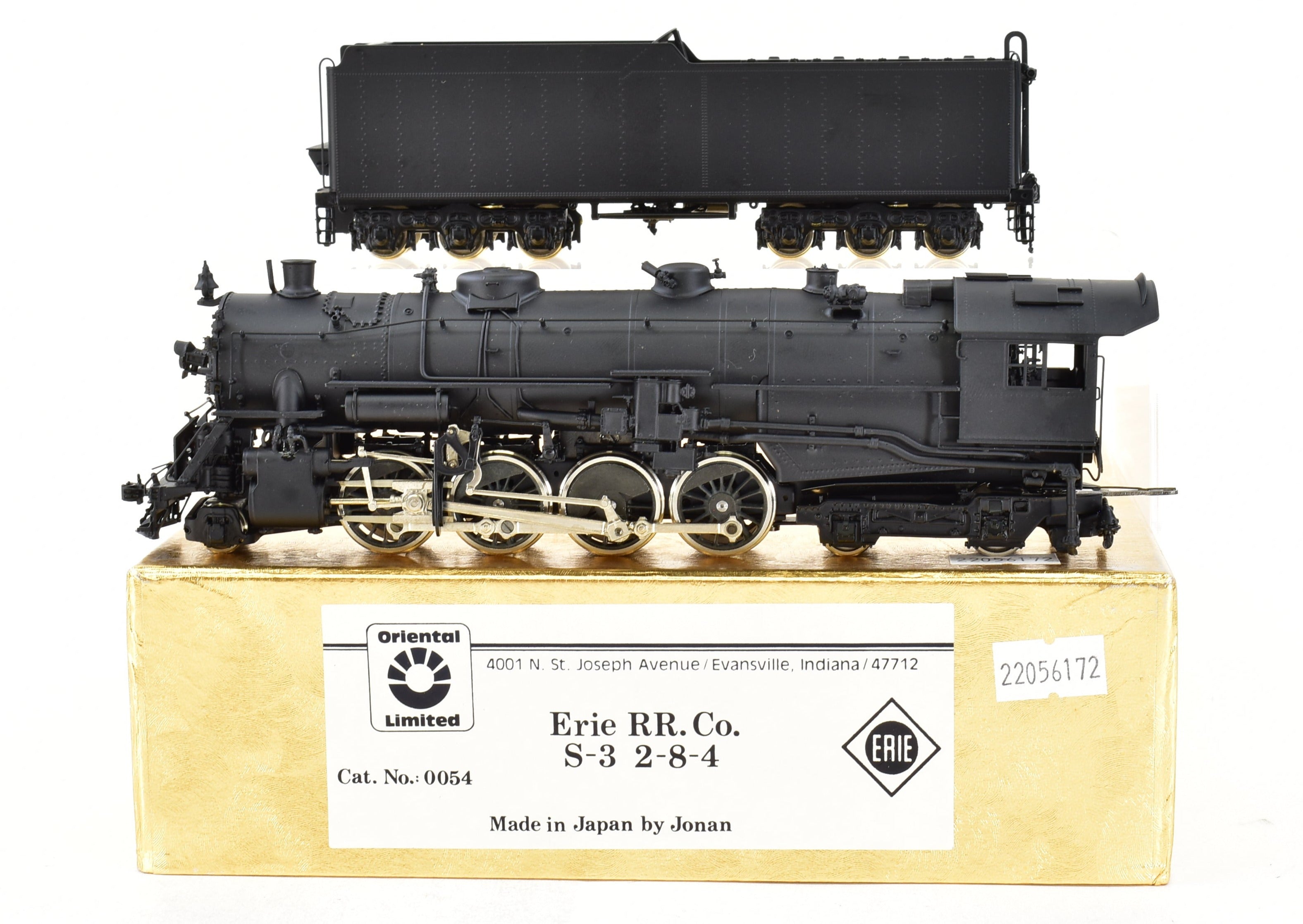 HO Scale Brass Model Train - Oriental Limited Erie Railroad S - 3 2 - 8 - 4 Locomotive with Spoked Drivers and FP Features