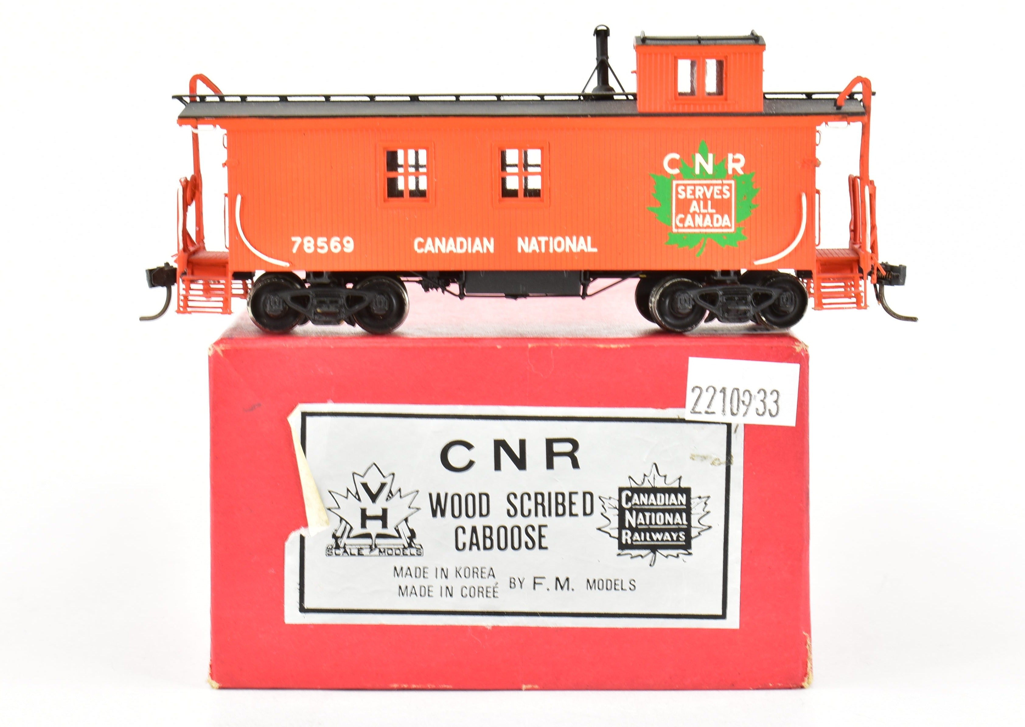 HO Scale Brass Van Hobbies Canadian National Railway Custom-Painted Wood Scribed Caboose