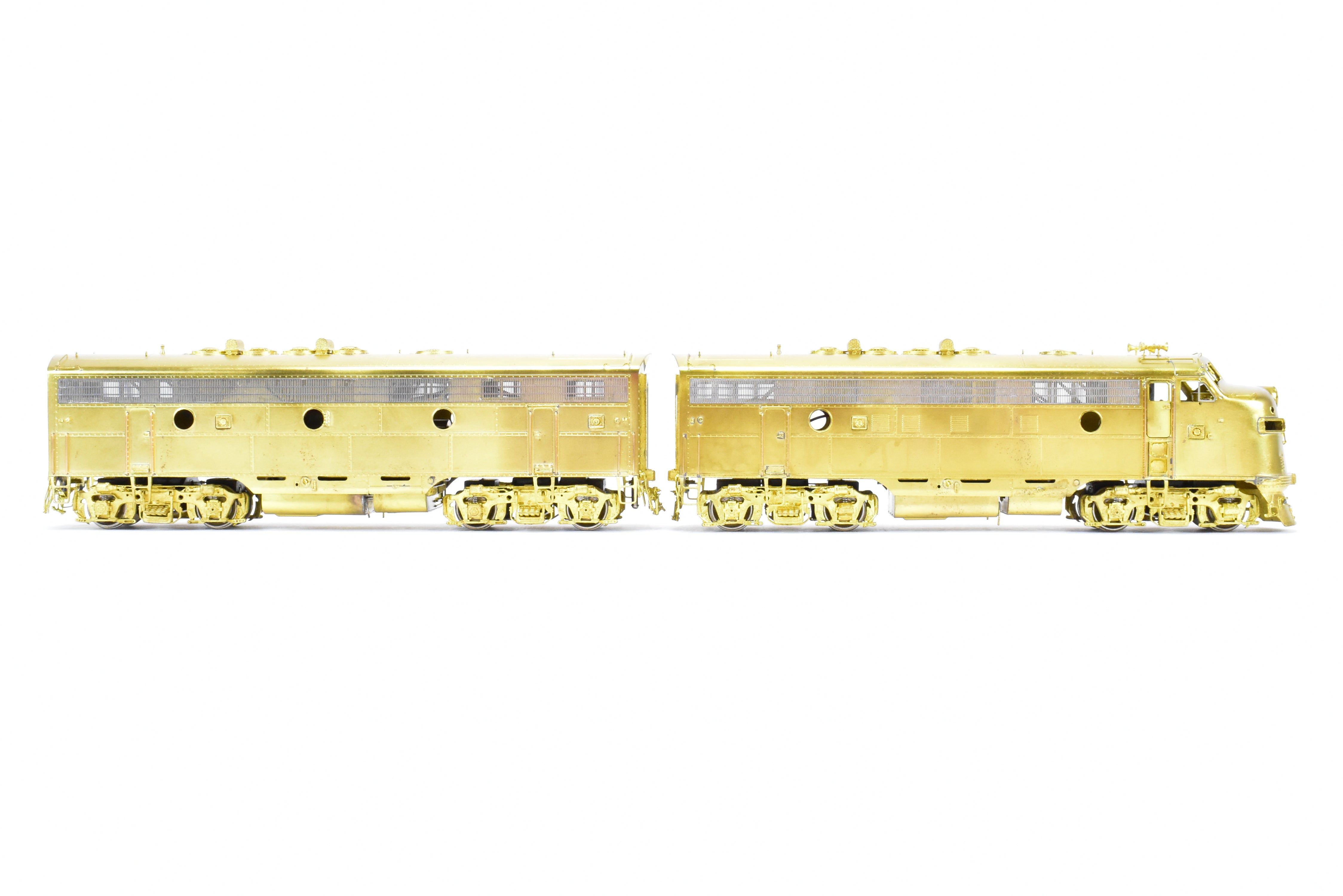 HO Scale Brass Model Train Set by Overland Models Inc. - Union Pacific EMD F7 A/B Freight Locomotives from the Late 1950's Era
