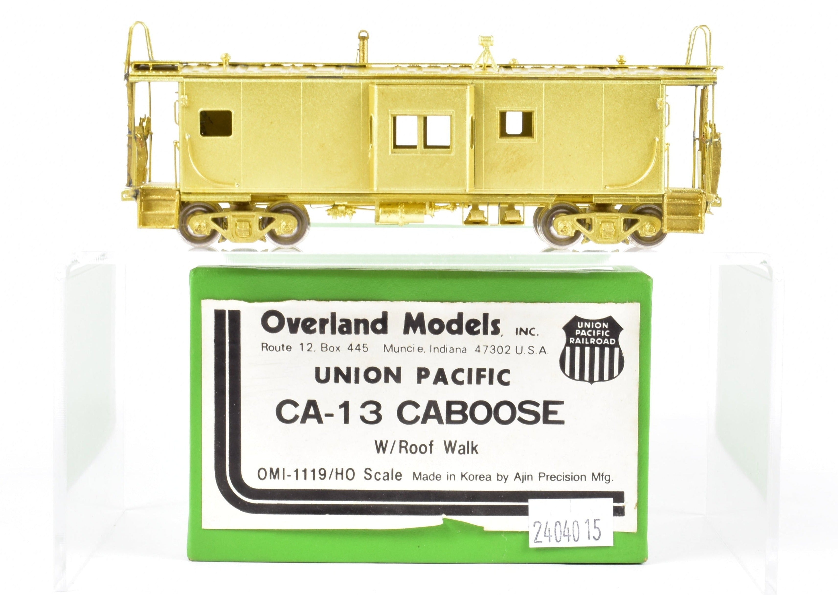 HO Scale Brass Conventional Bay Window Caboose - OMI (Overland Models, Inc.) Union Pacific CA - 13 Caboose with Roof Walk for Model Trains