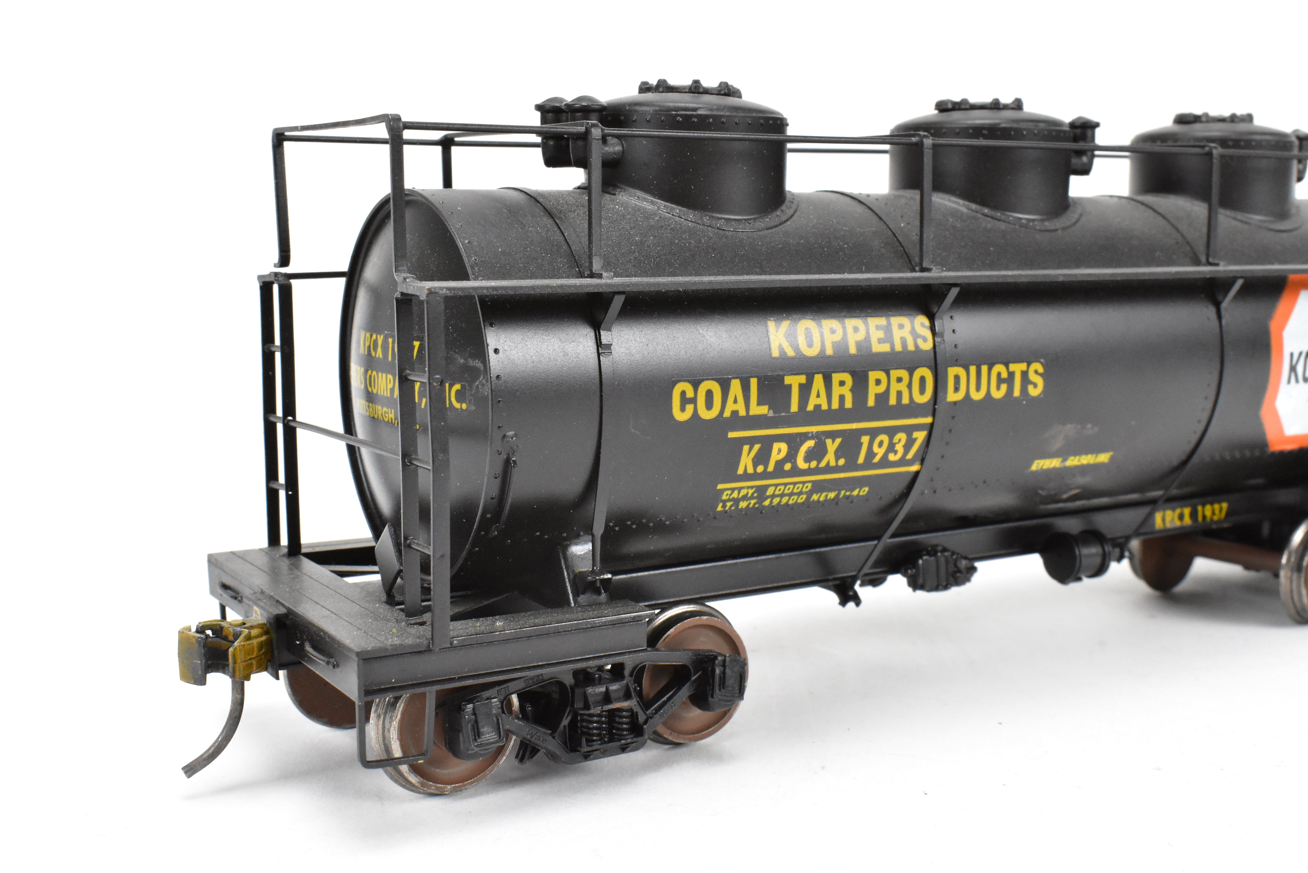 O Scale Brass Max Gray 3 - Dome Tank Car Custom - Painted for KPCX 1937 Koppers Tar