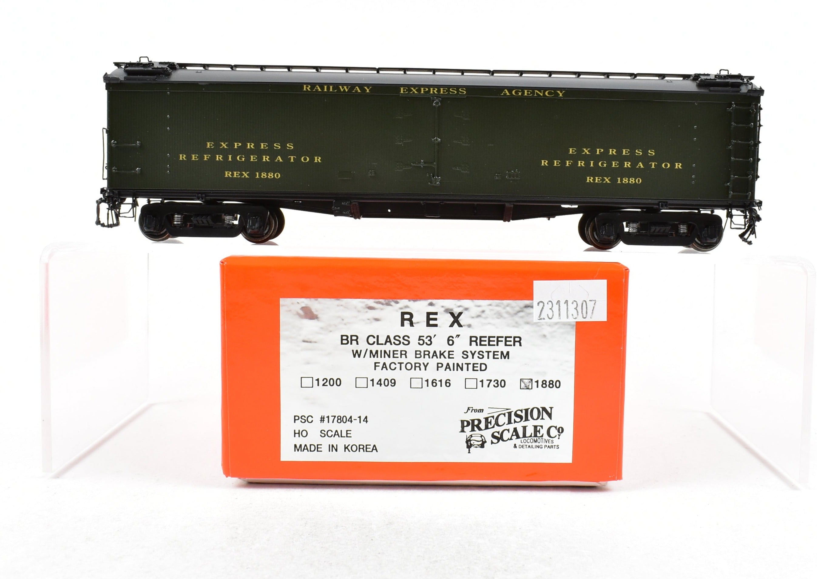 HO Brass Precision Scale Co. REA Railway Express Agency BR Class 53' 6 Reefer Brake System Model
